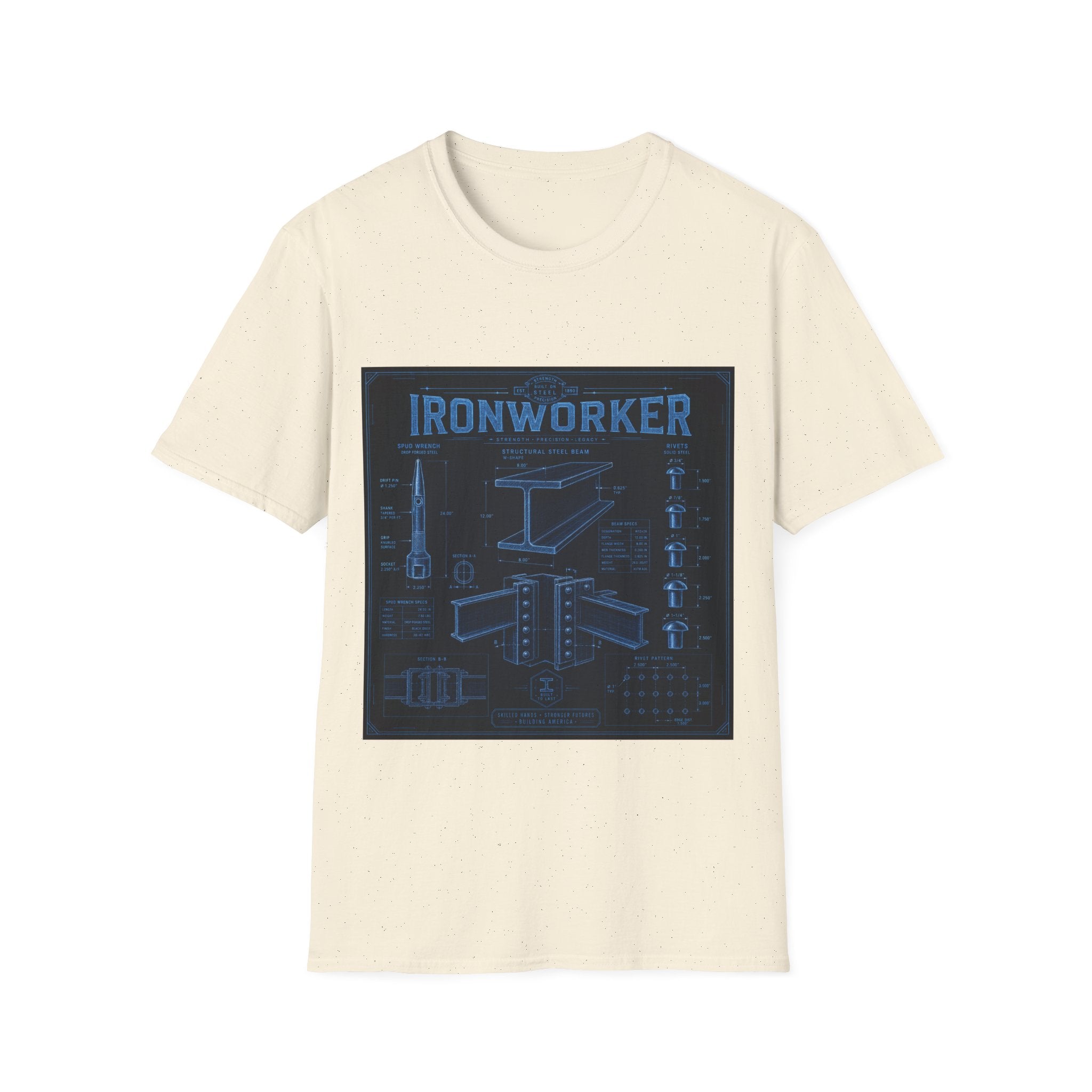 Ironworker Structural Steel Blueprint Classic Tee