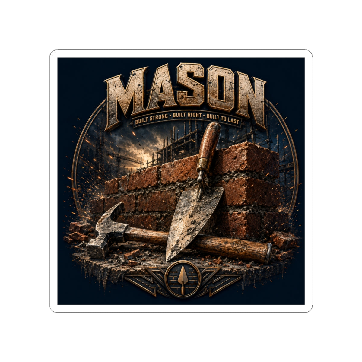 Built To Last Mason Sticker