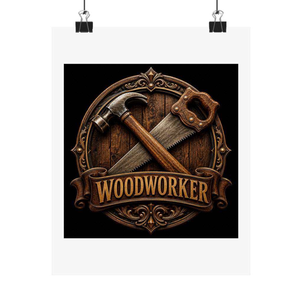 Proud Woodworker Badge Poster