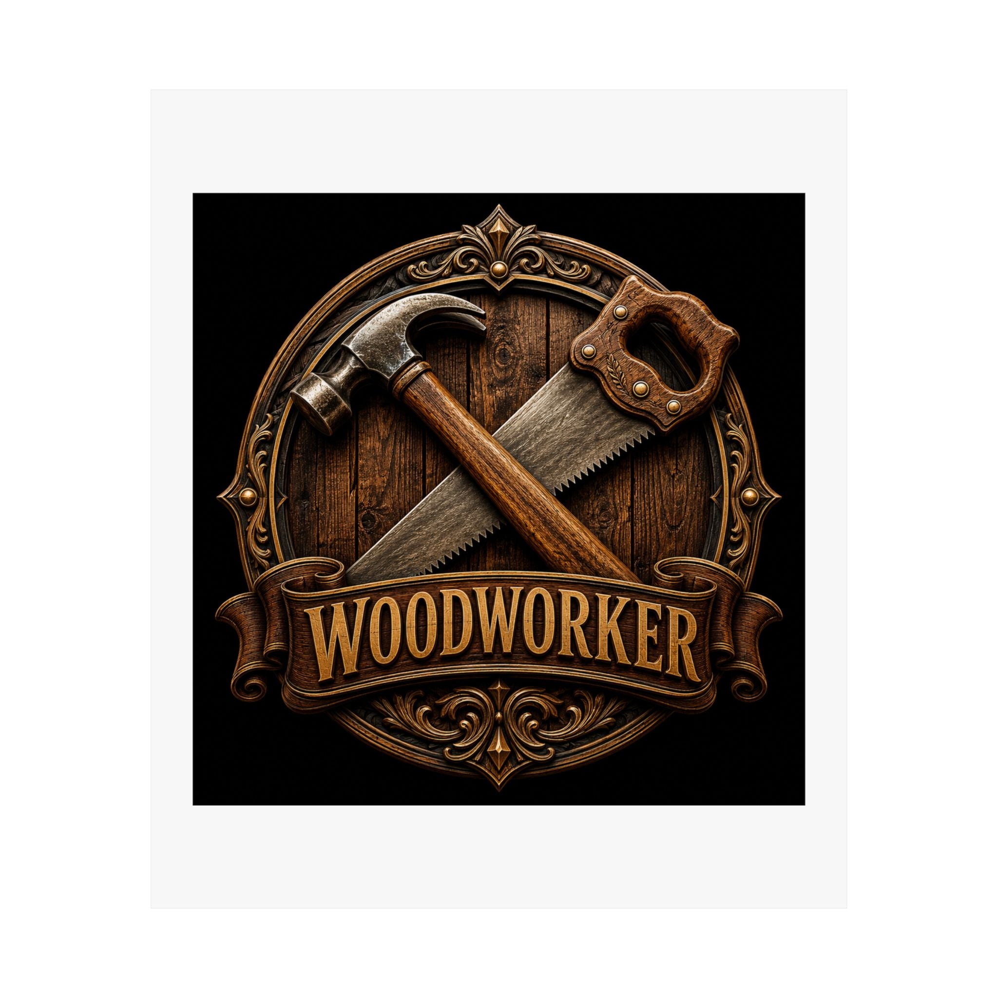 Proud Woodworker Badge Poster