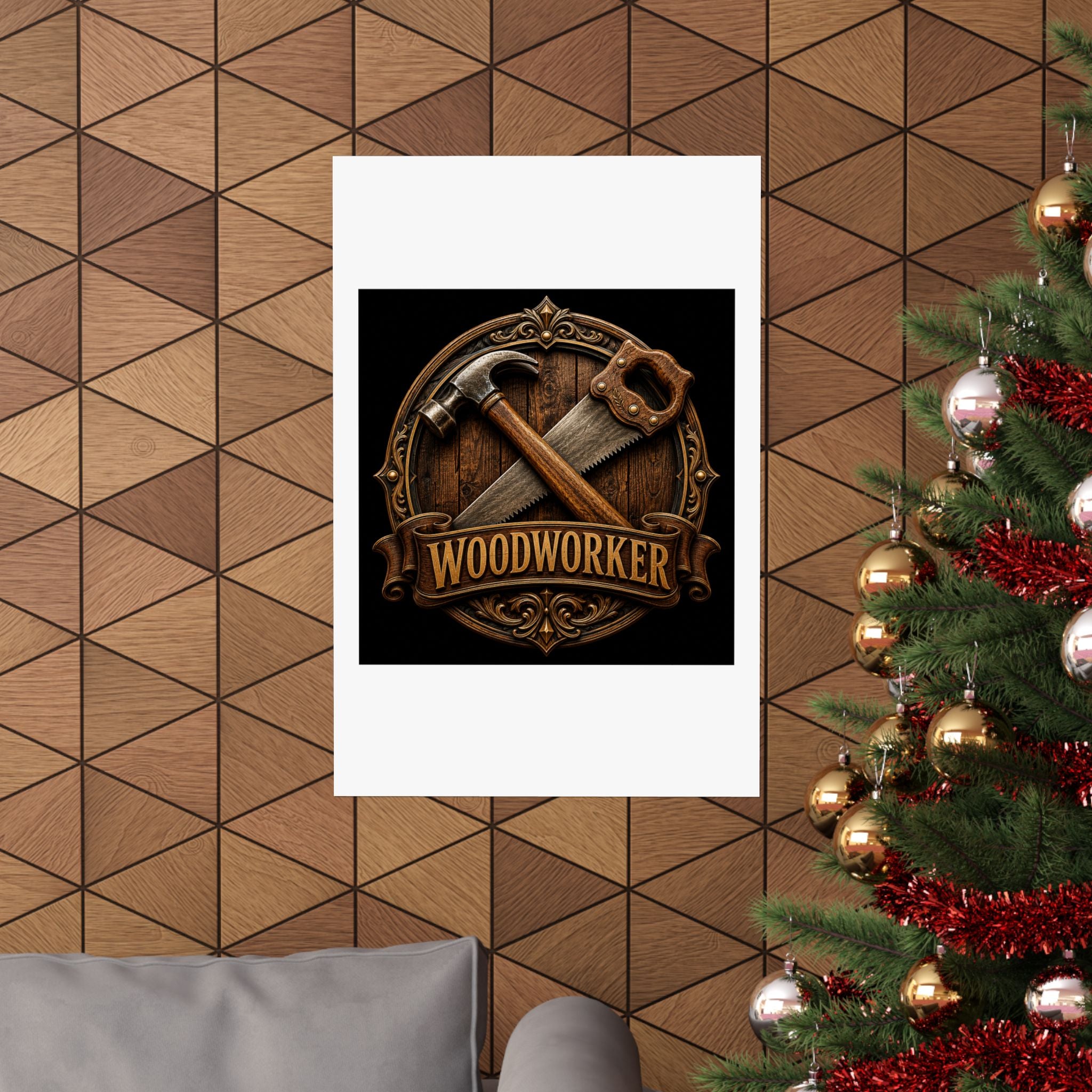 Proud Woodworker Badge Poster