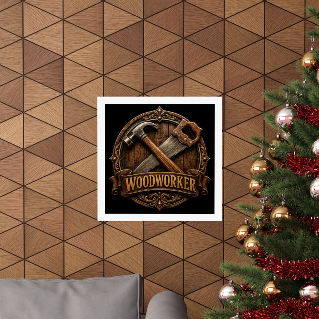 Proud Woodworker Badge Poster