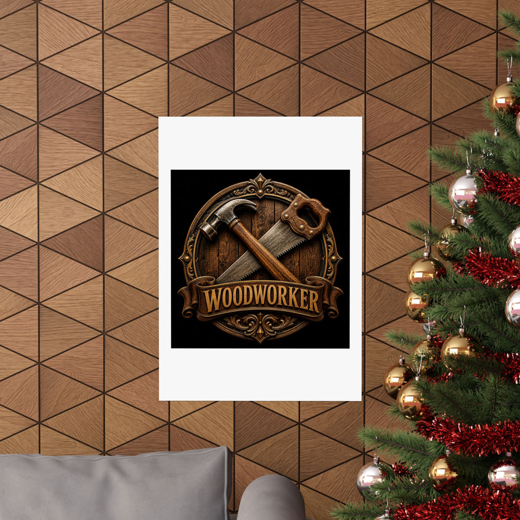 Proud Woodworker Badge Poster