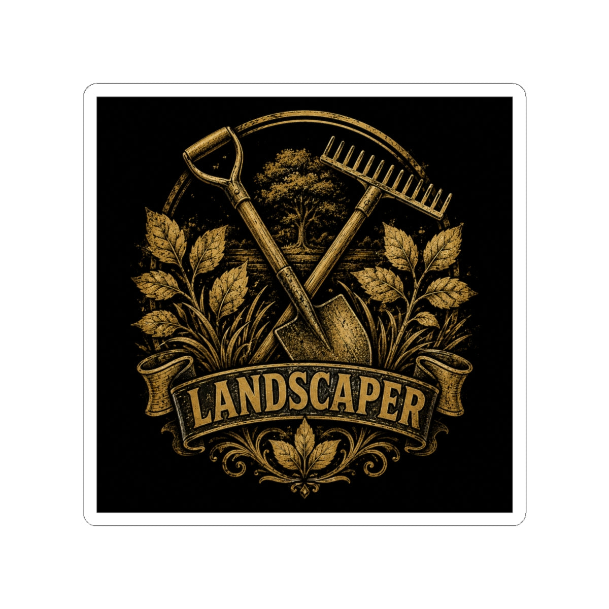 Proud Landscaper Badge Sticker