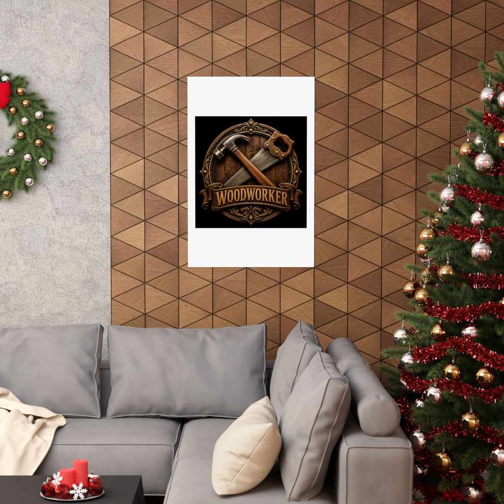 Proud Woodworker Badge Poster