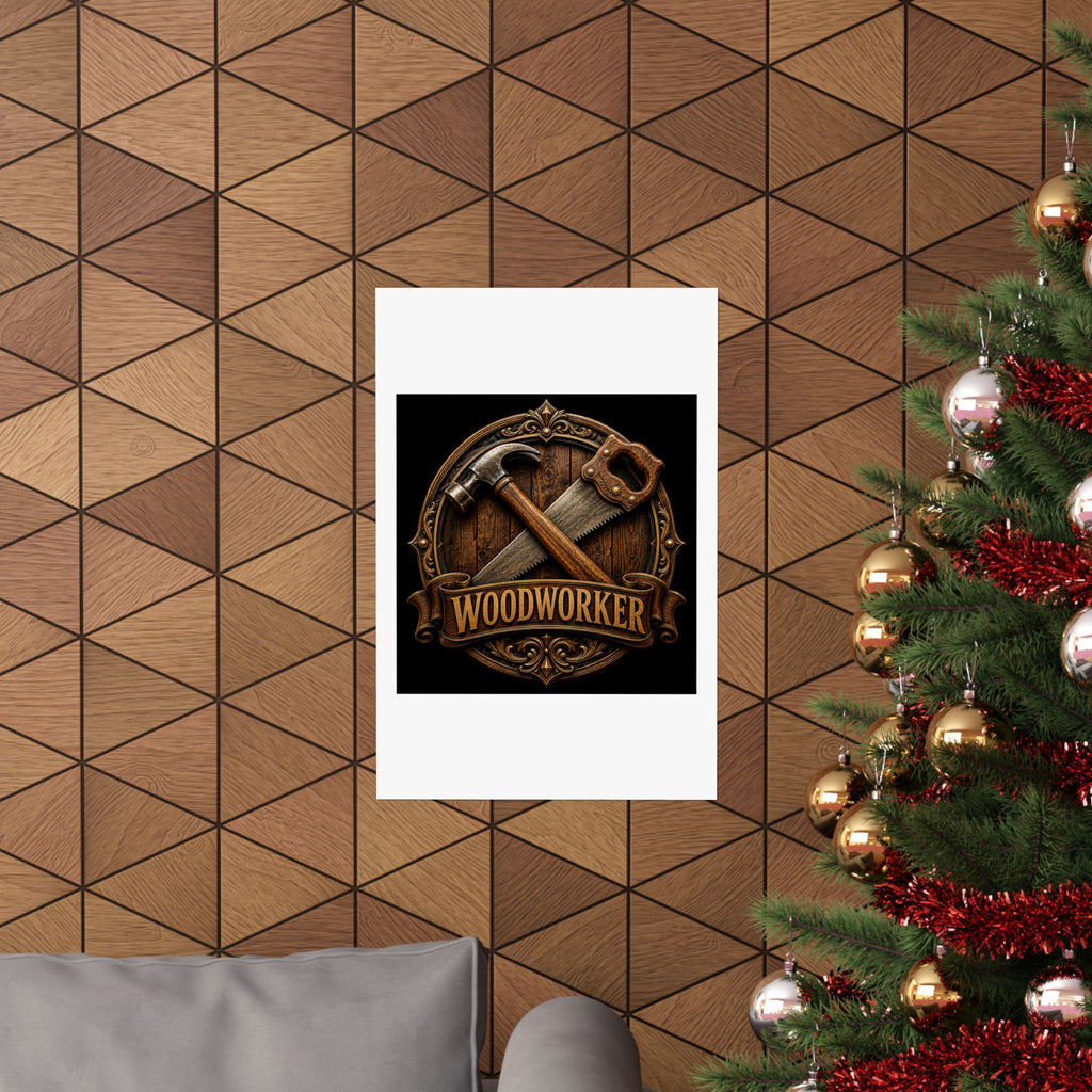 Proud Woodworker Badge Poster