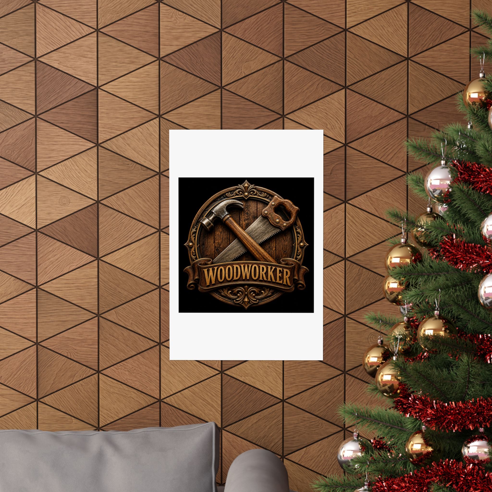 Proud Woodworker Badge Poster