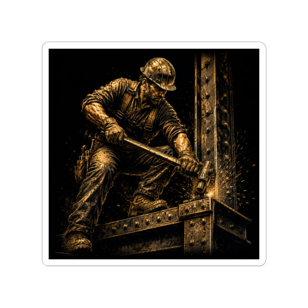 Hard Hat Hero At Work Sticker