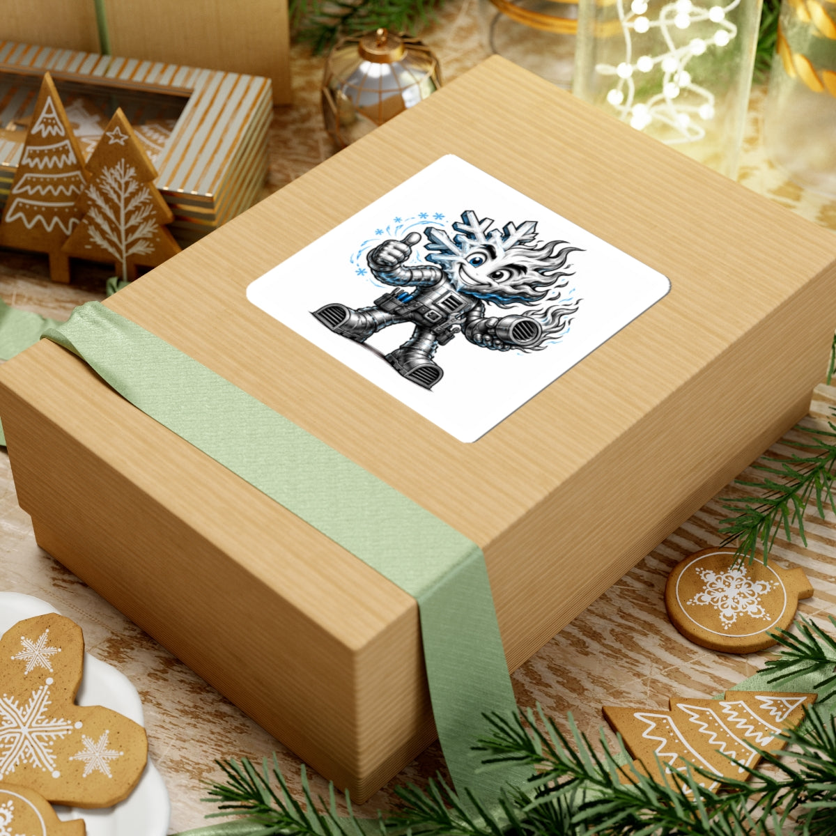 Chilly Robot Snowflake Buddy Sticker