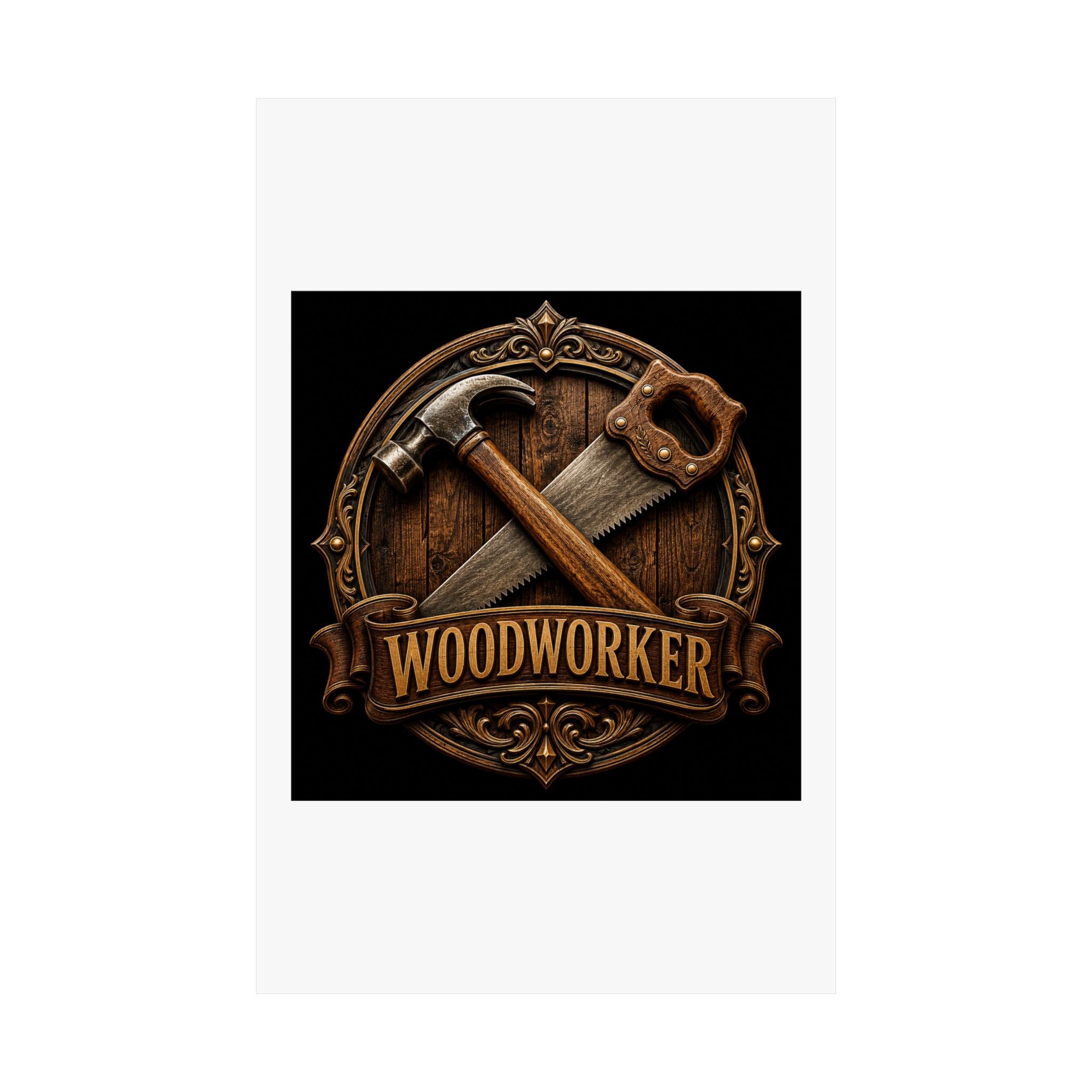 Proud Woodworker Badge Poster