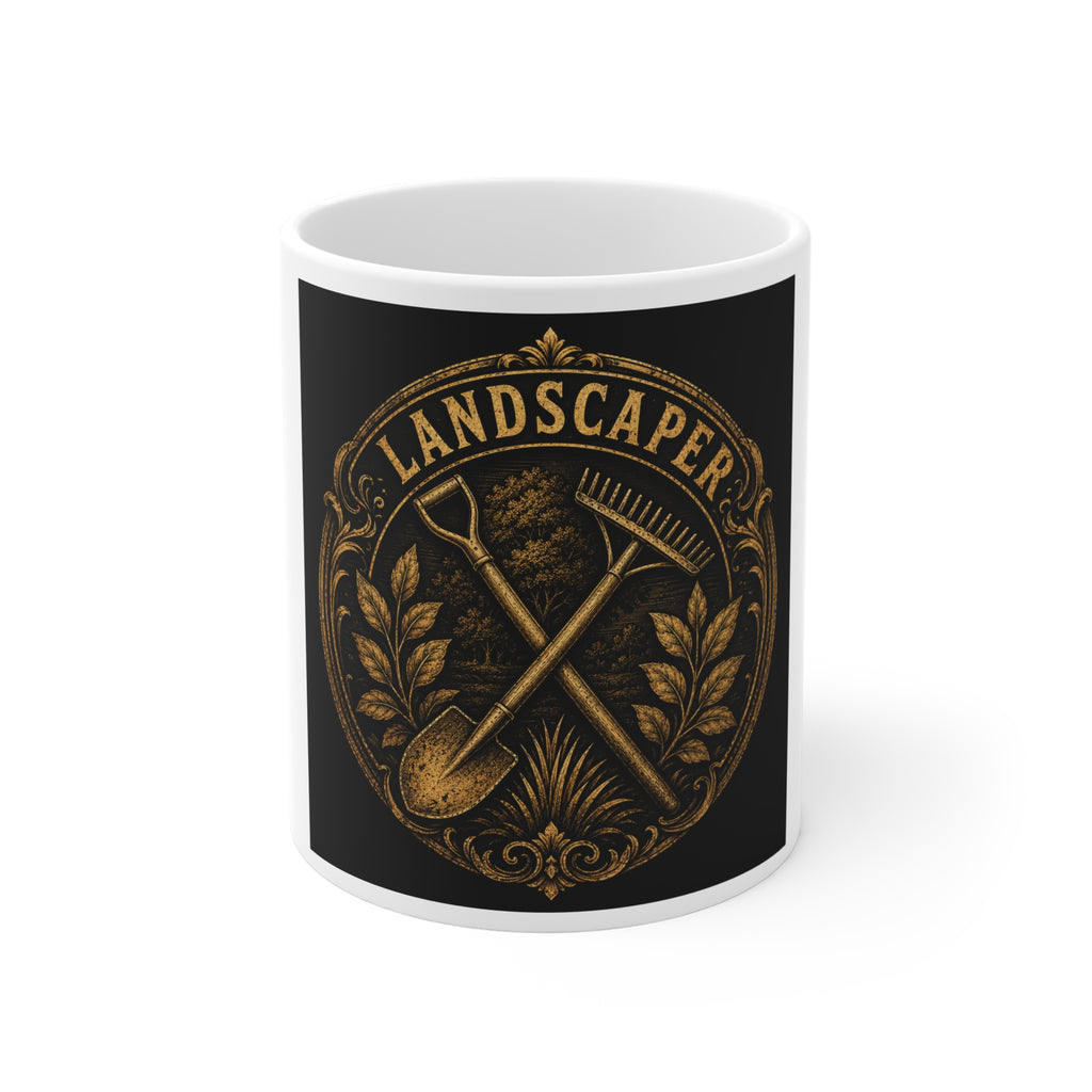 Golden Landscaper Emblem Mug