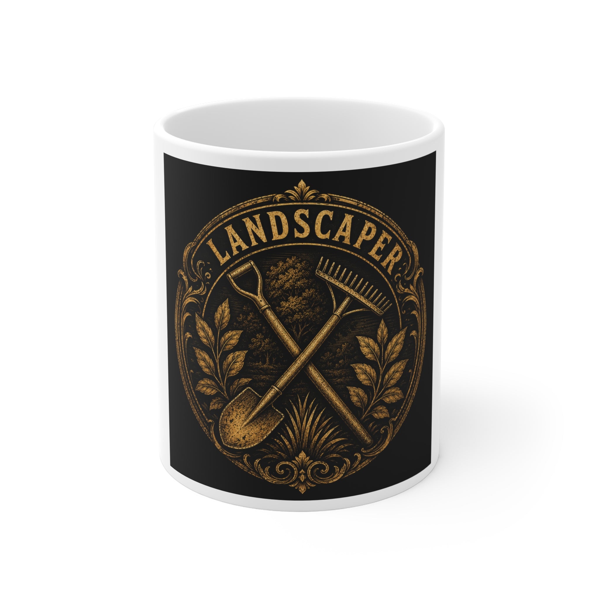 Golden Landscaper Emblem Mug
