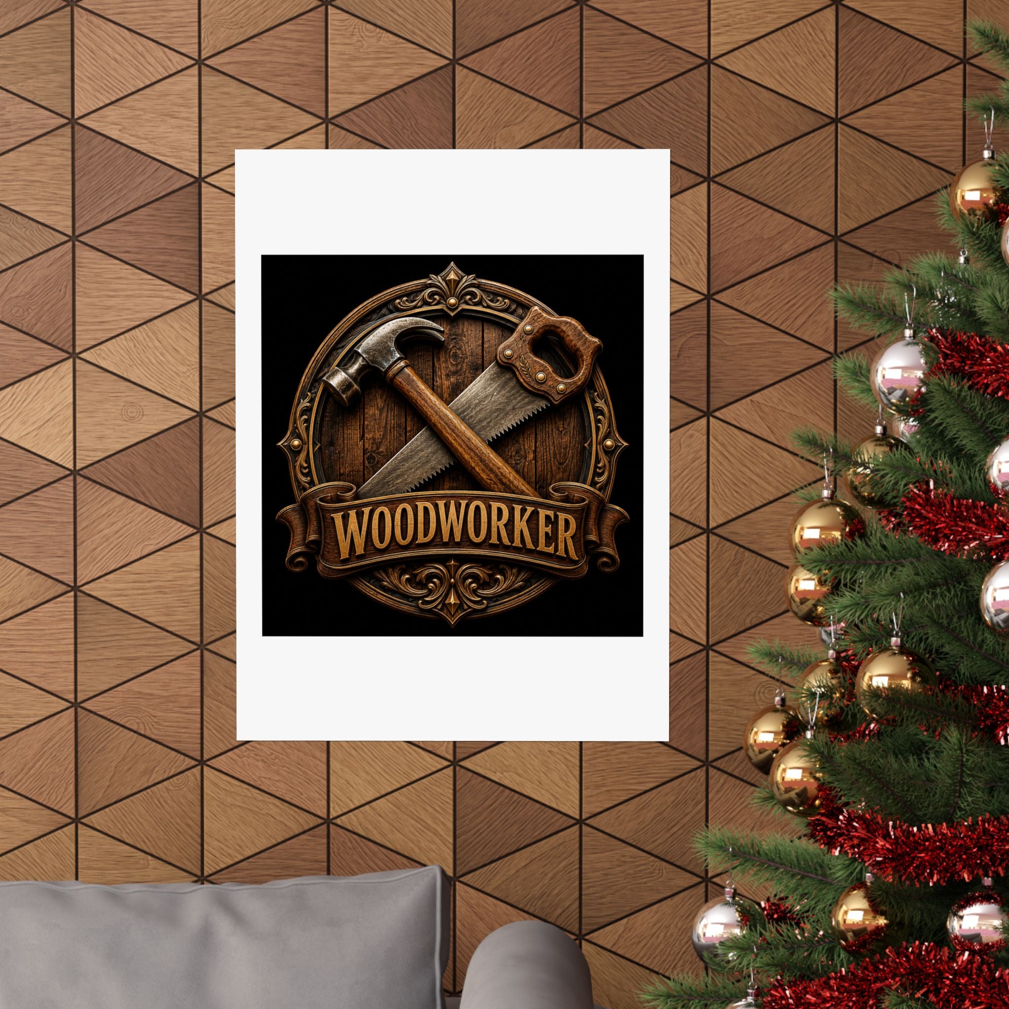 Proud Woodworker Badge Poster