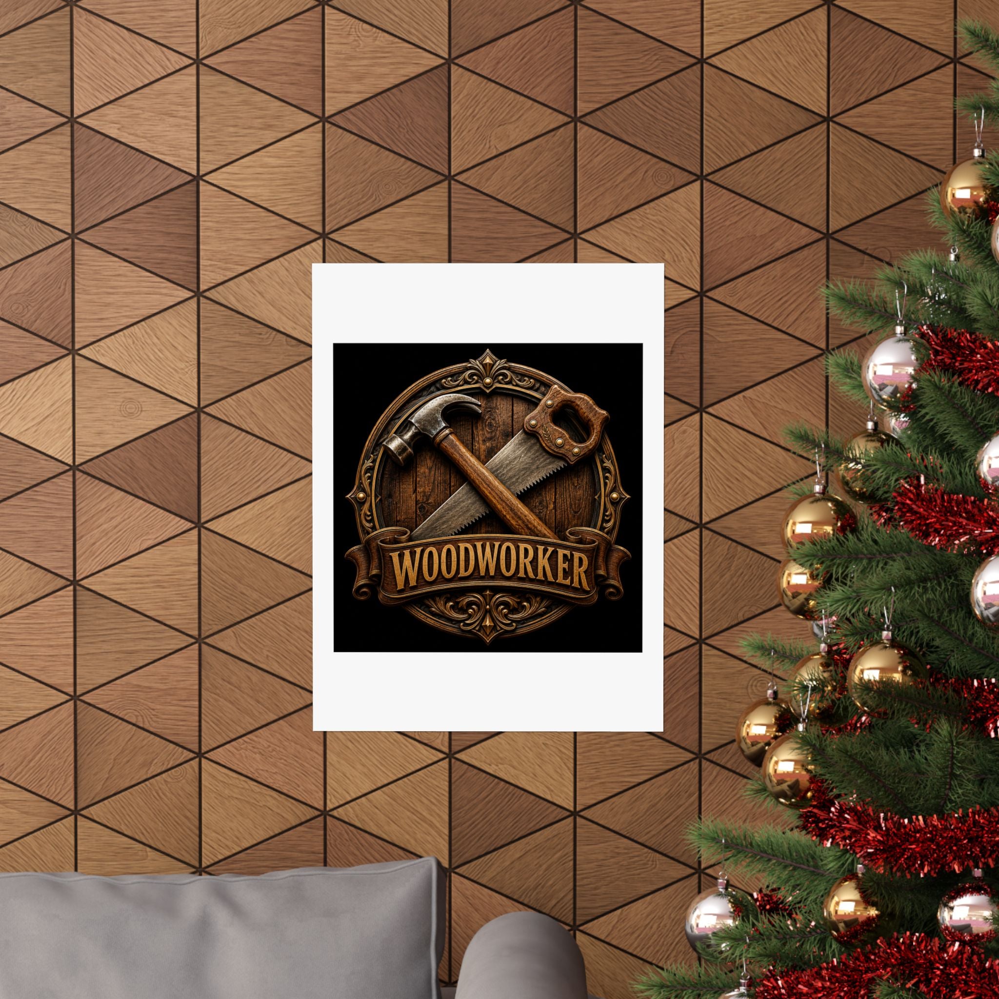 Proud Woodworker Badge Poster
