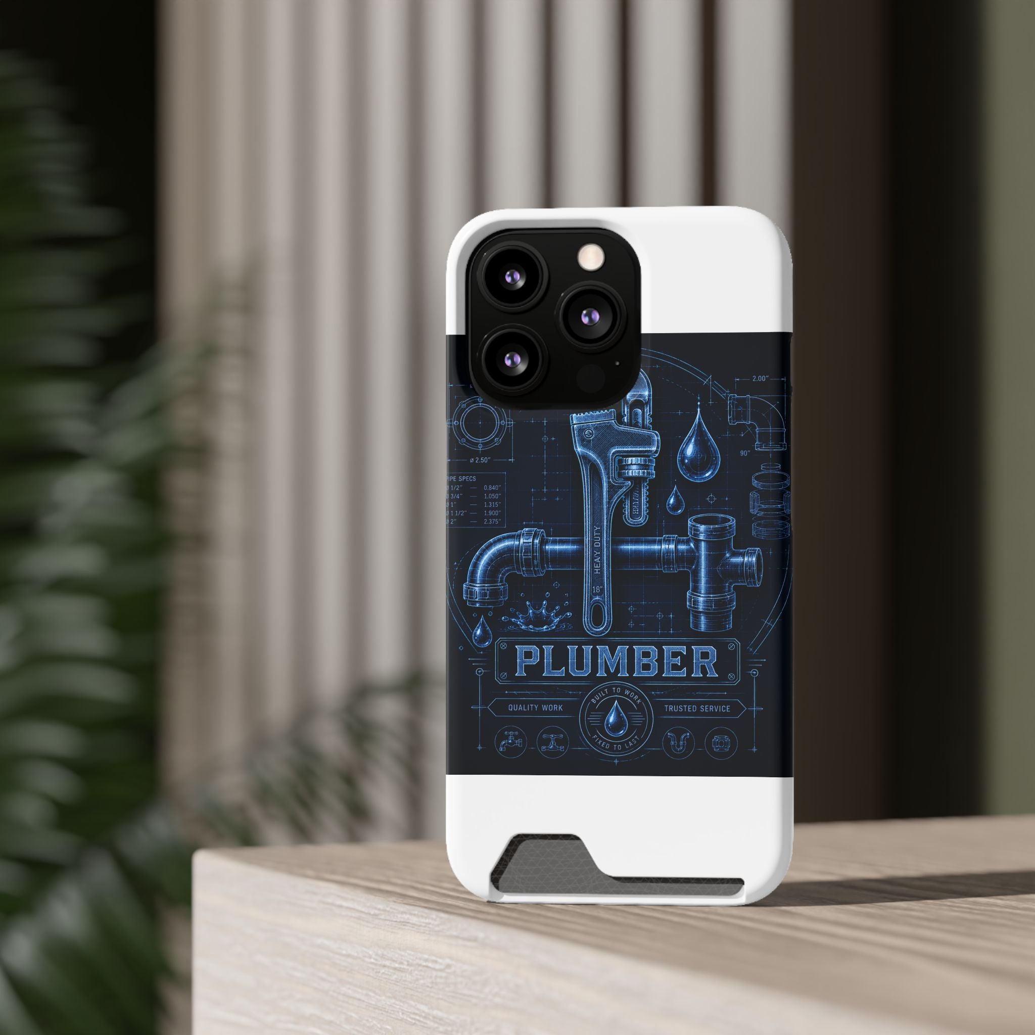 Proud Plumber Blueprint Phone Case