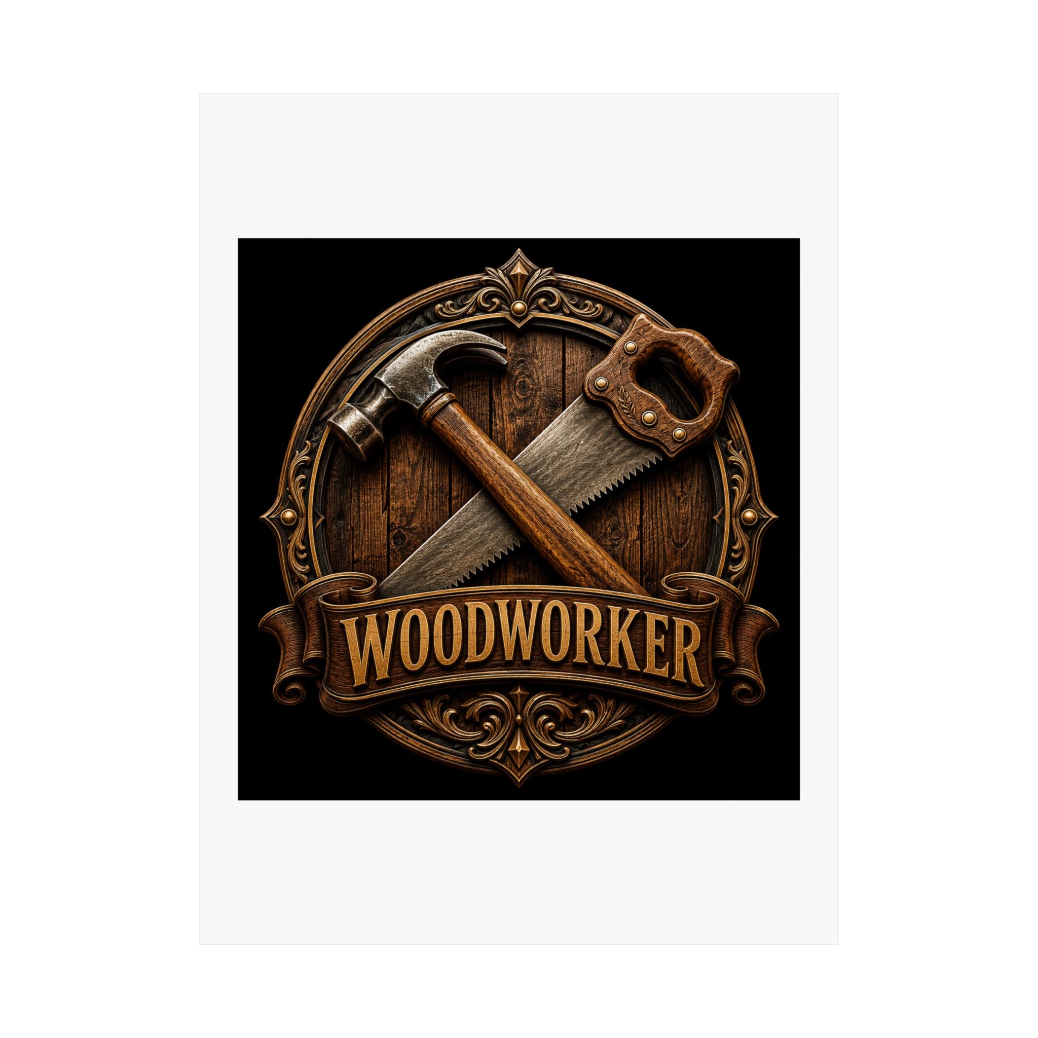 Proud Woodworker Badge Poster