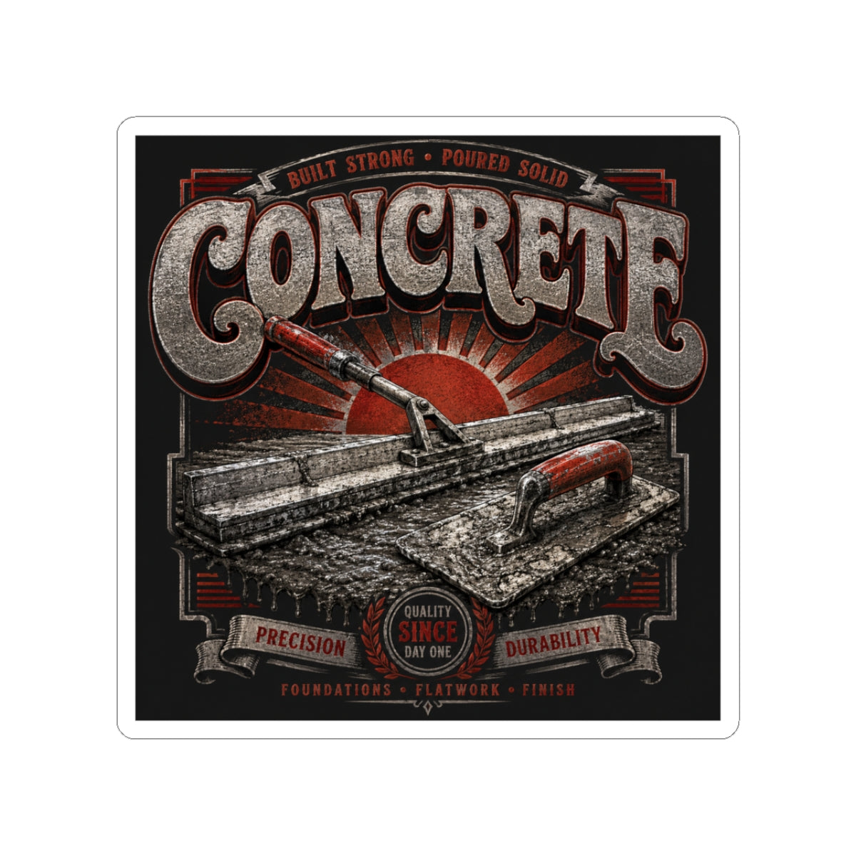 Built Strong Concrete Crew Sticker