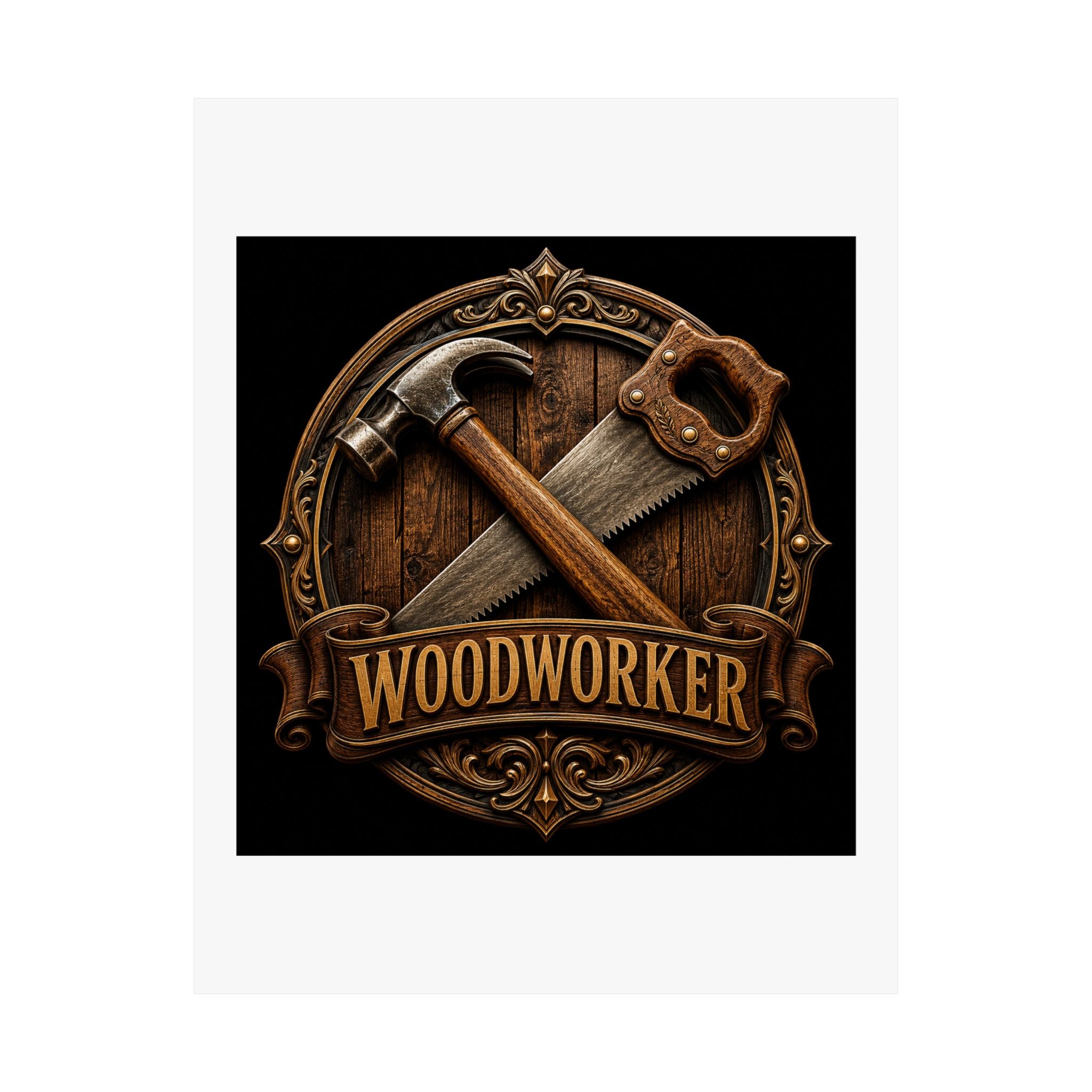Proud Woodworker Badge Poster
