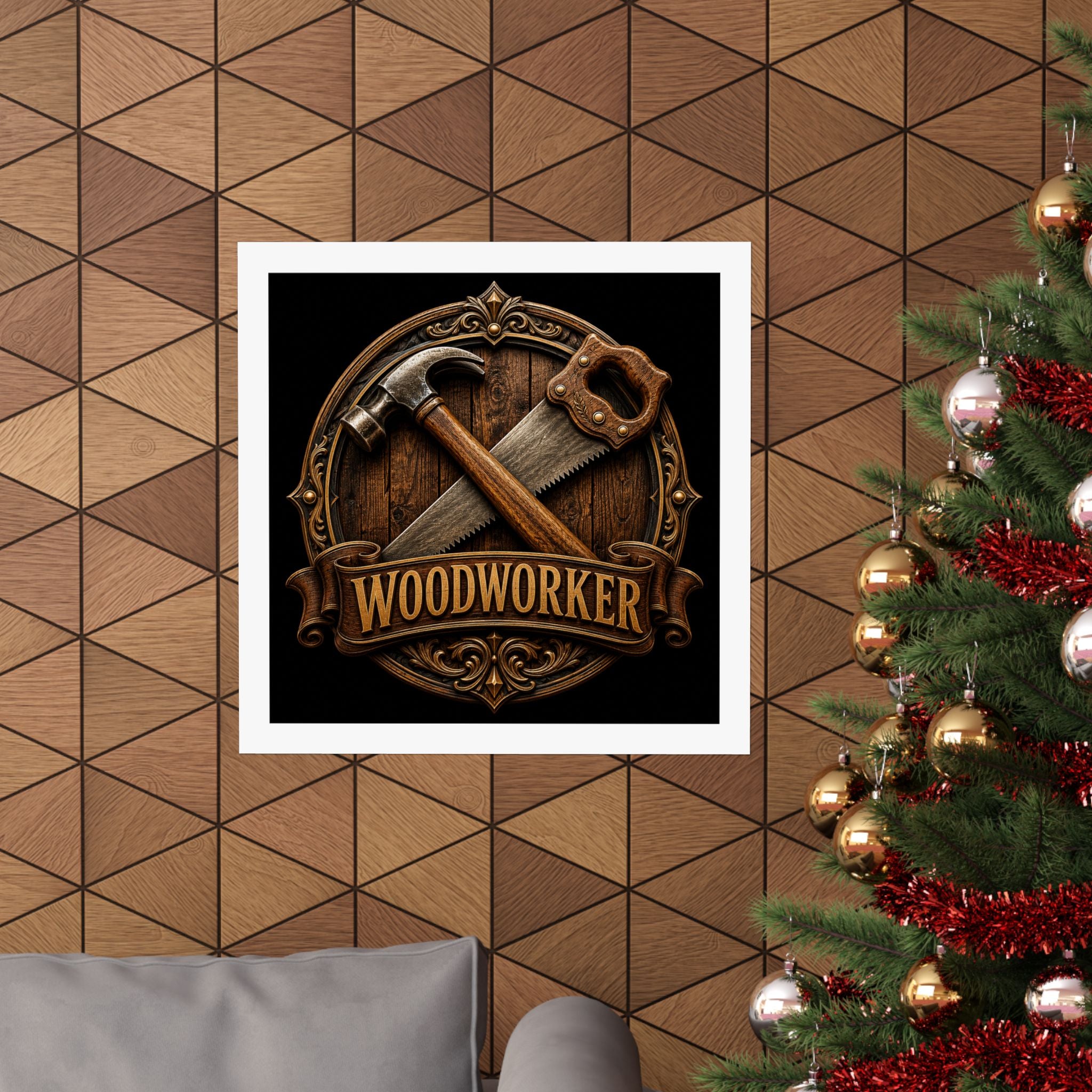Proud Woodworker Badge Poster