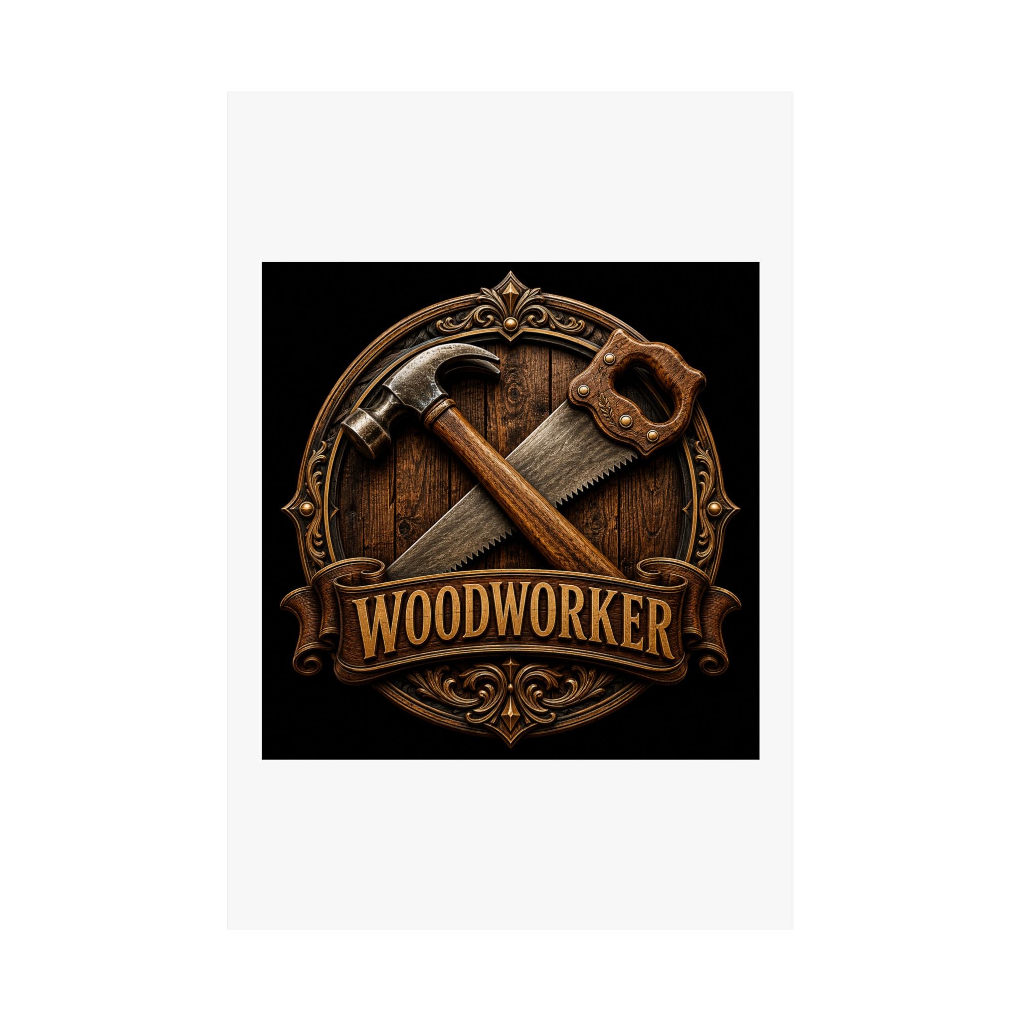 Proud Woodworker Badge Poster