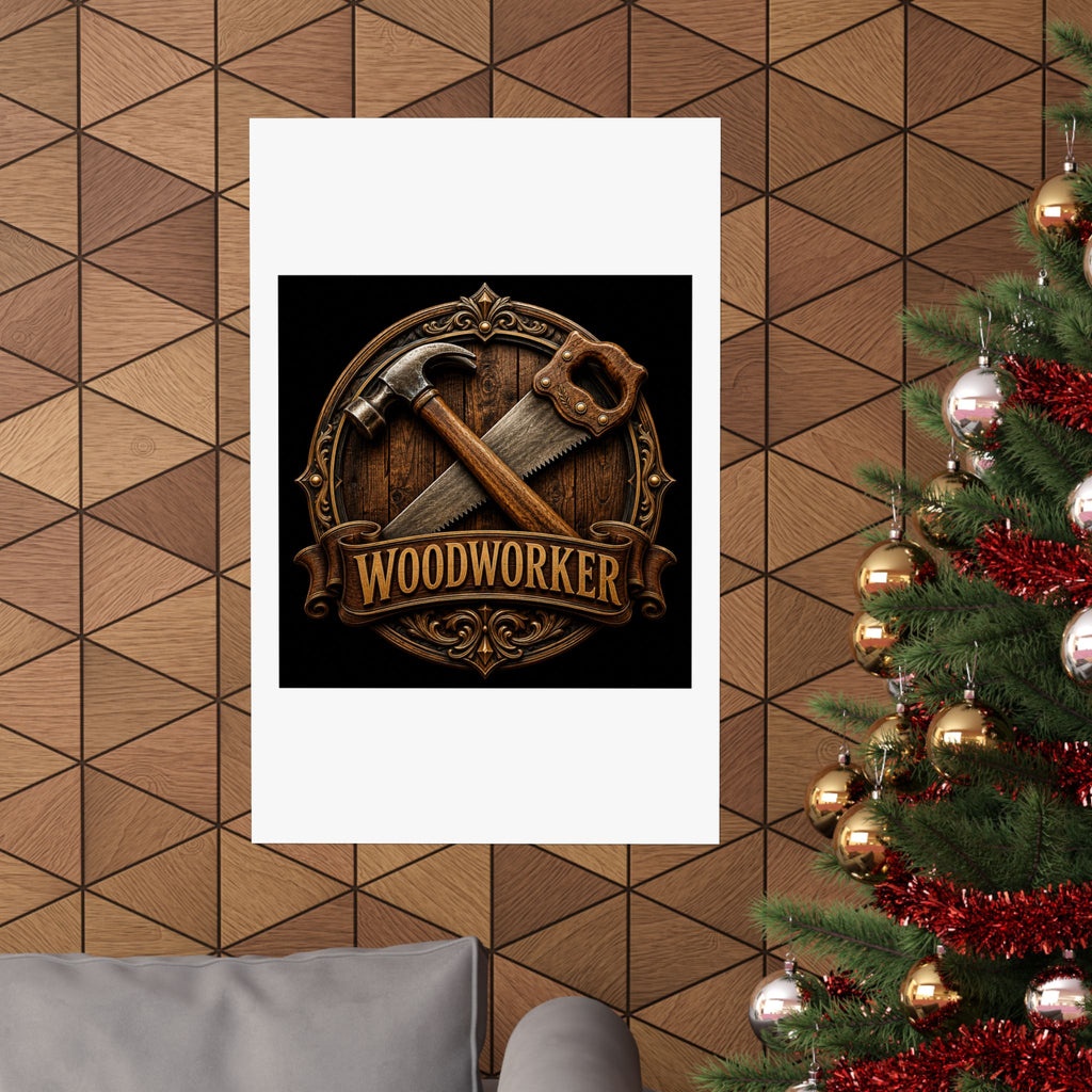 Proud Woodworker Badge Poster