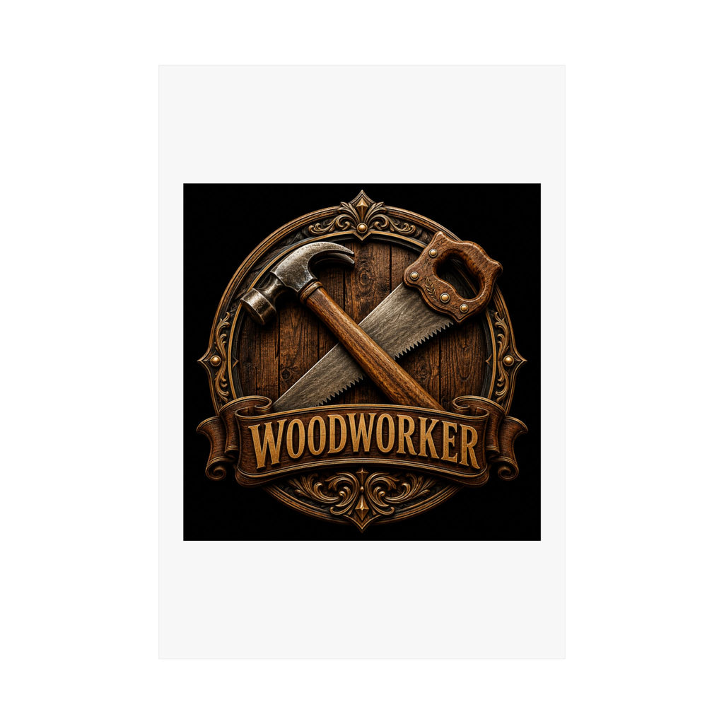 Proud Woodworker Badge Poster