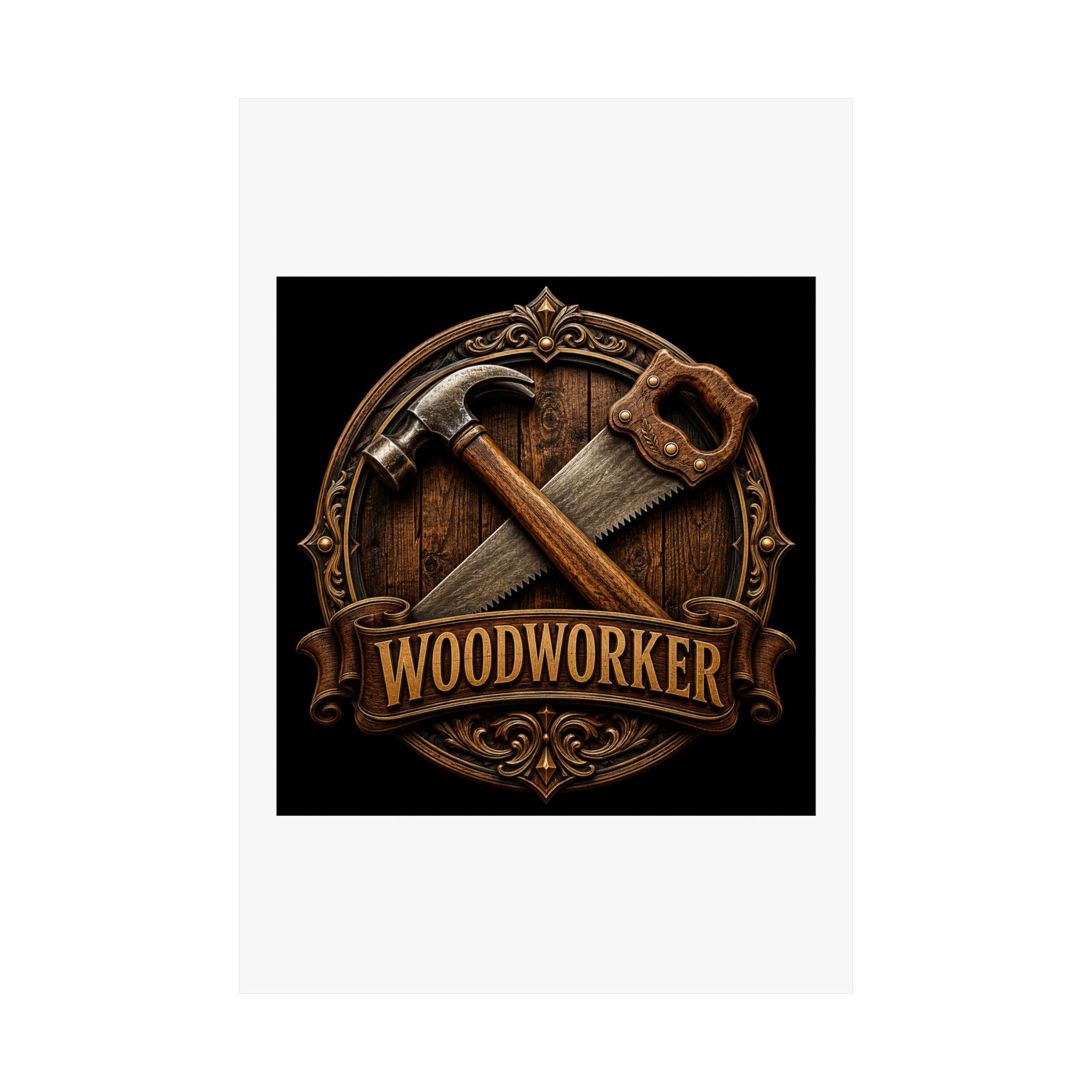 Proud Woodworker Badge Poster