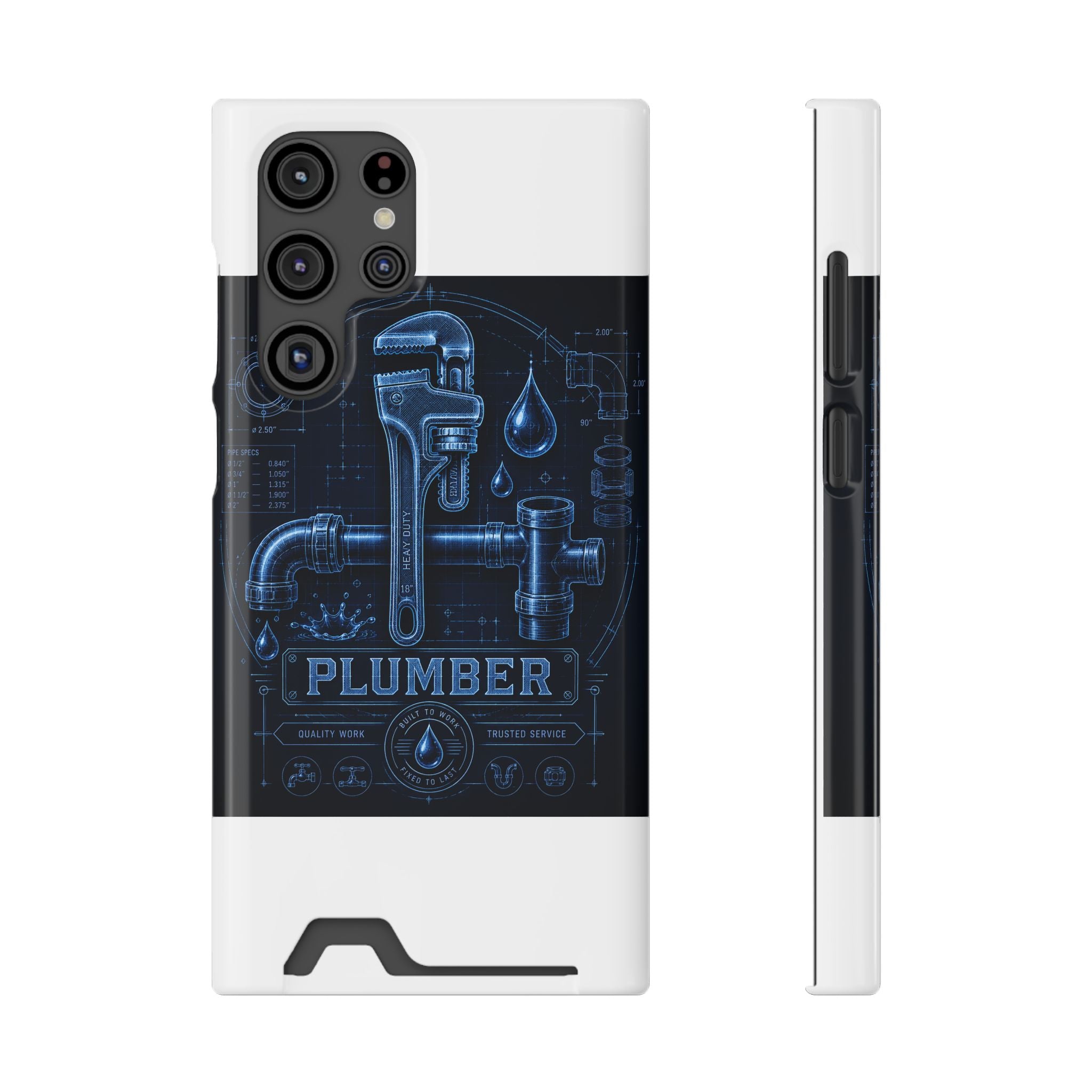 Proud Plumber Blueprint Phone Case