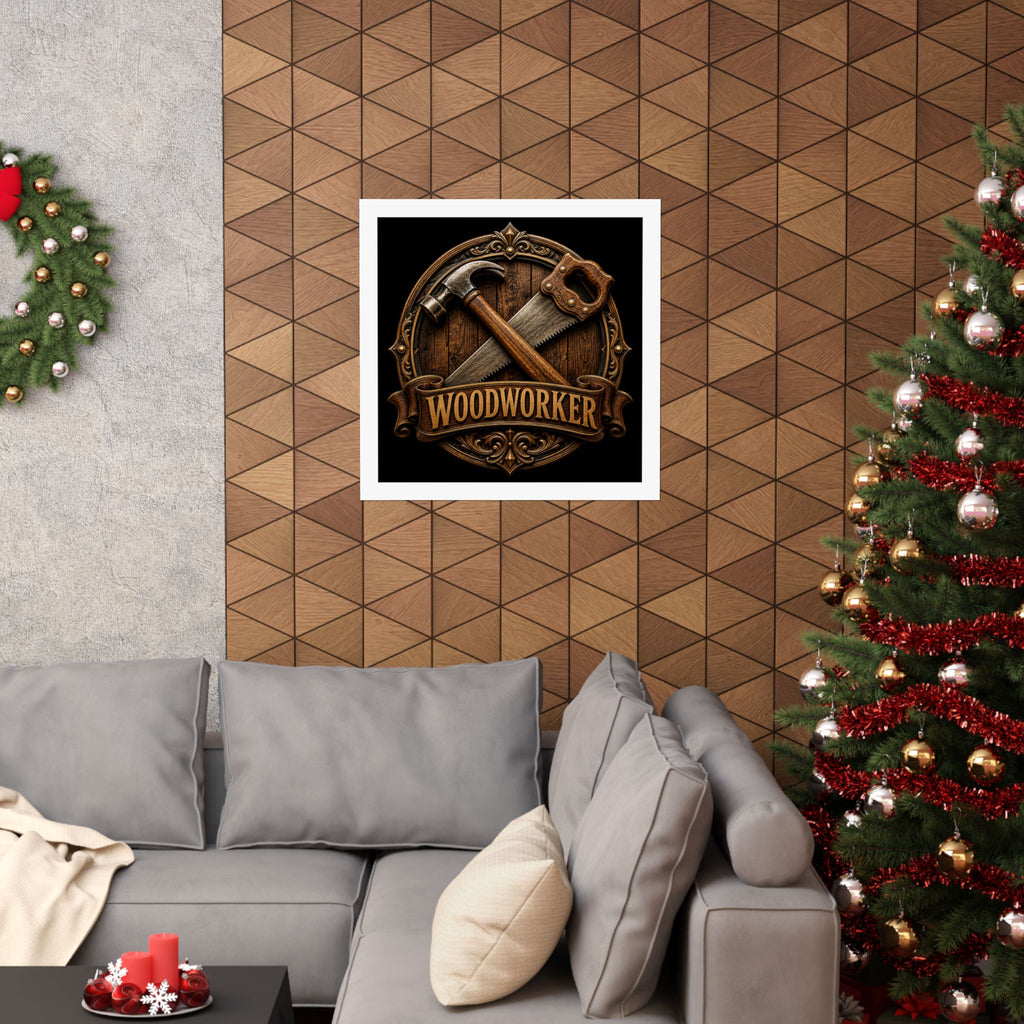 Proud Woodworker Badge Poster