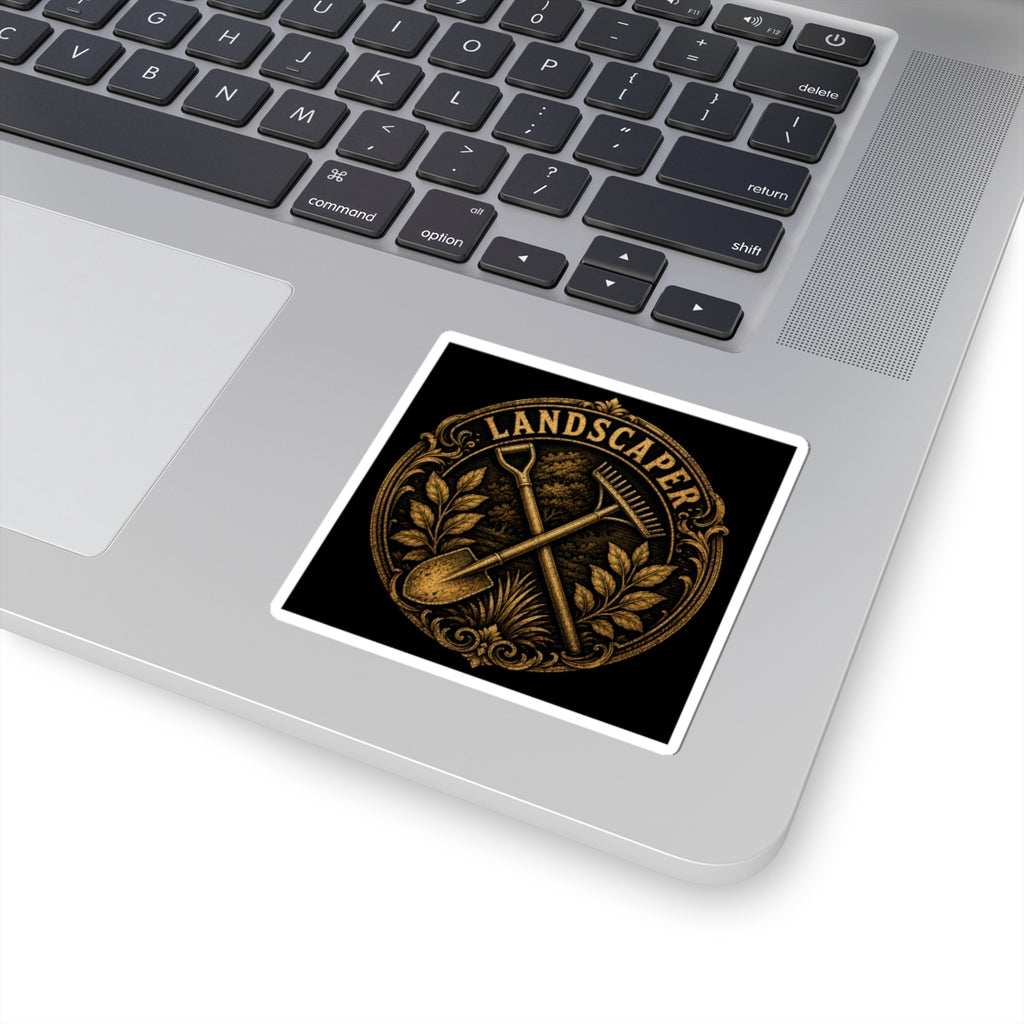 Golden Landscaper Emblem Sticker