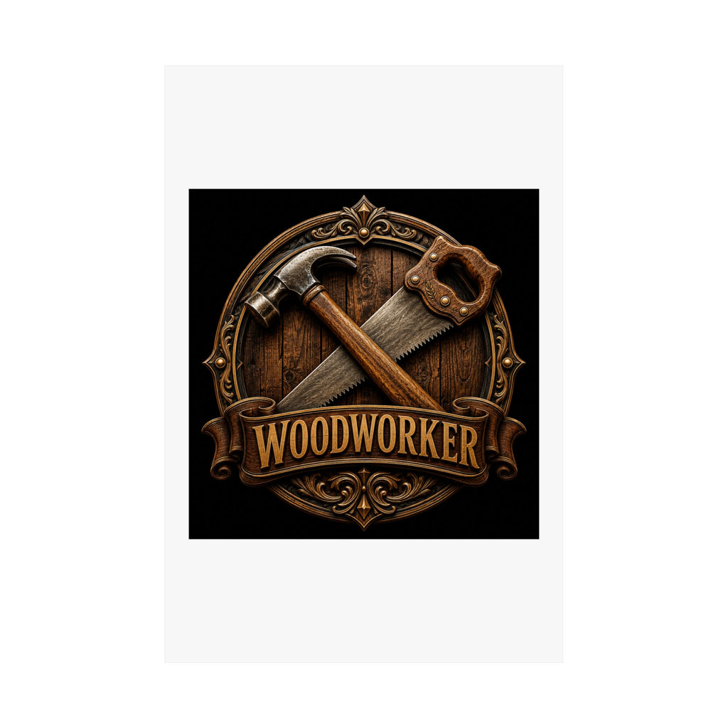 Proud Woodworker Badge Poster