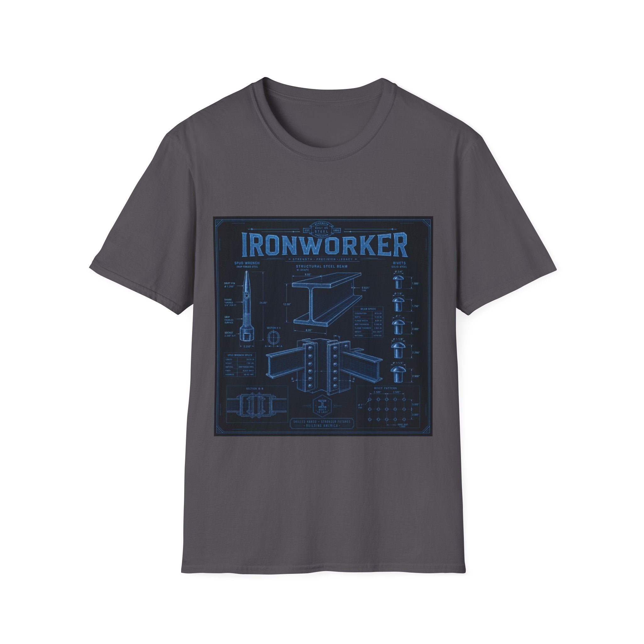 Ironworker Structural Steel Blueprint Classic Tee