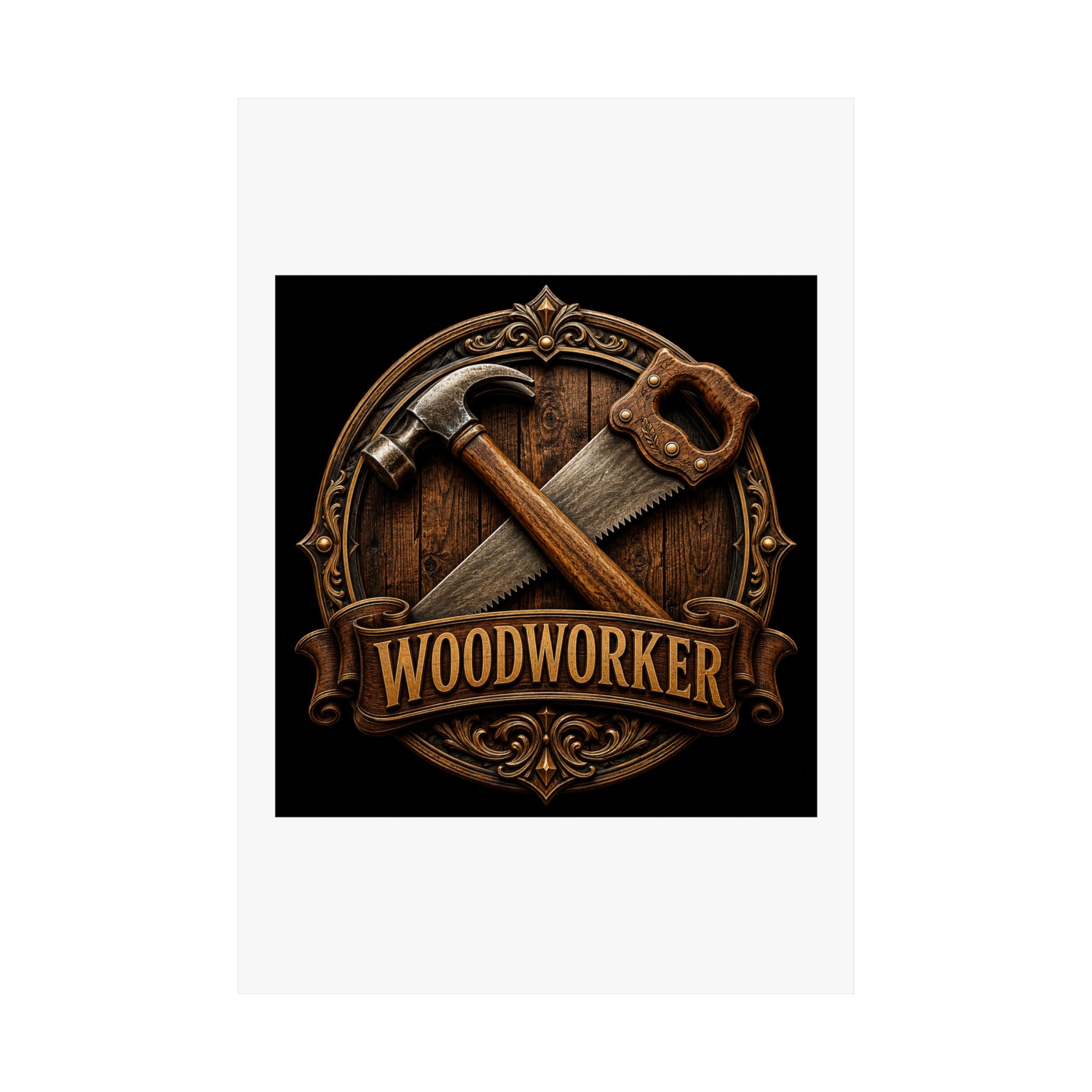 Proud Woodworker Badge Poster