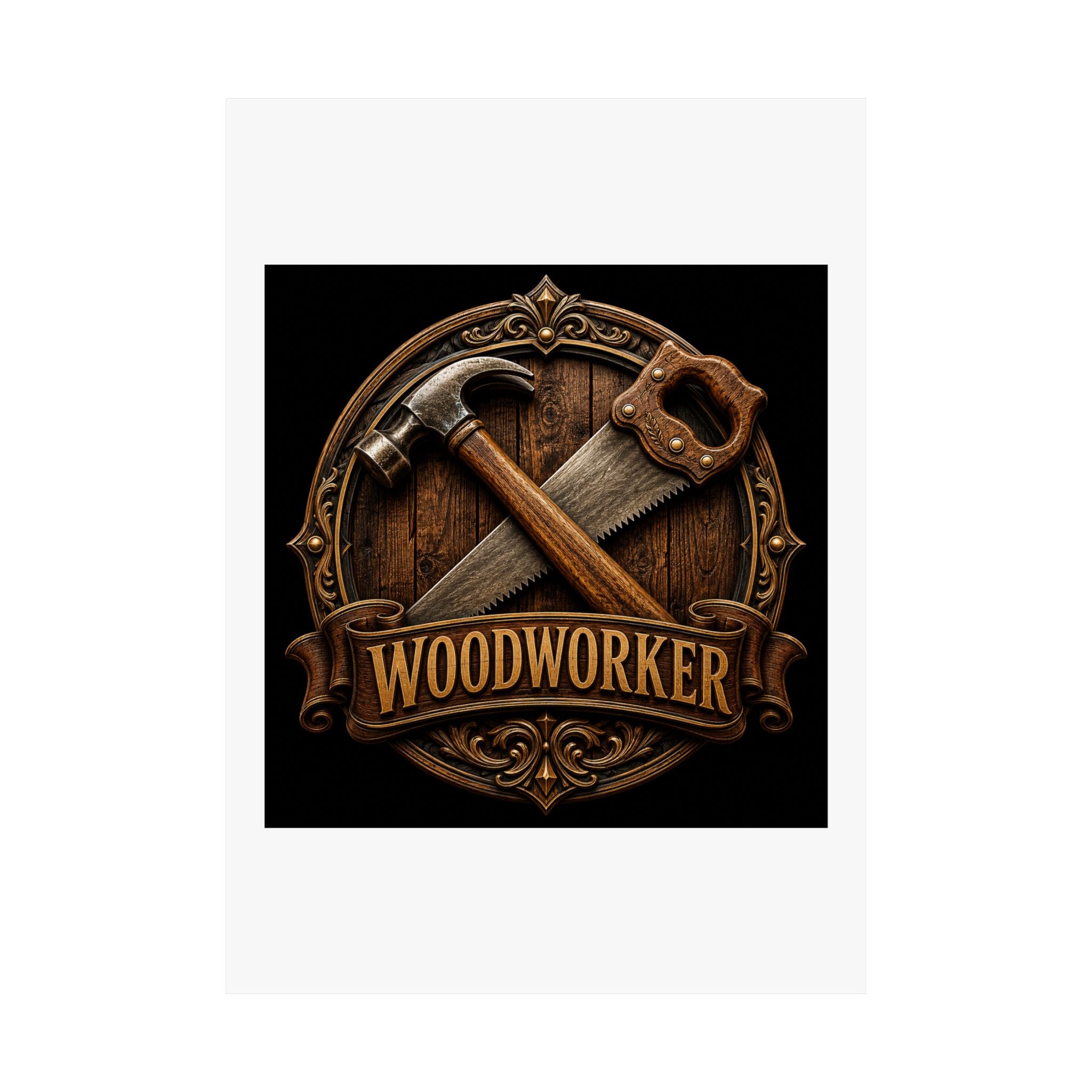 Proud Woodworker Badge Poster