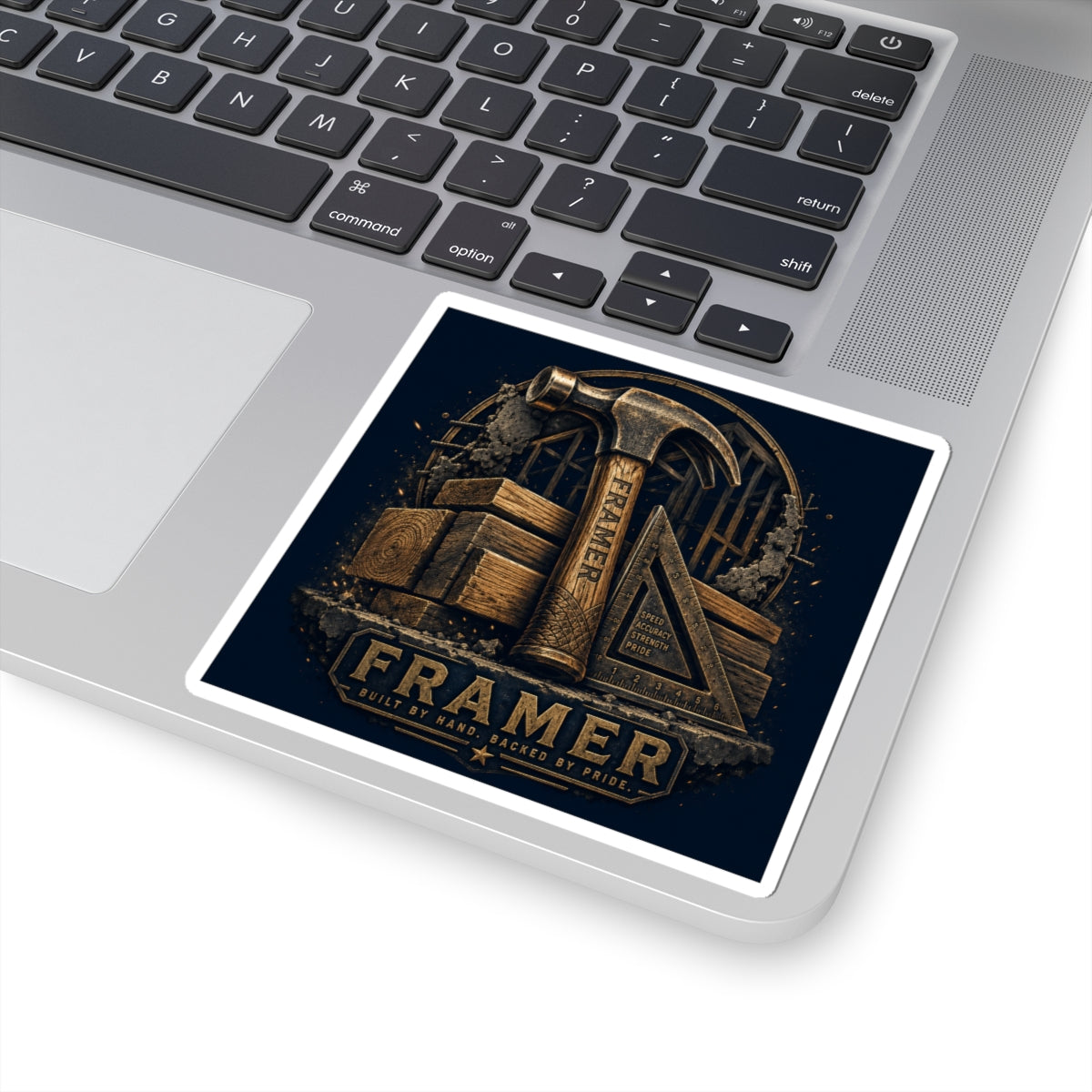 Built By Hand Framer Sticker