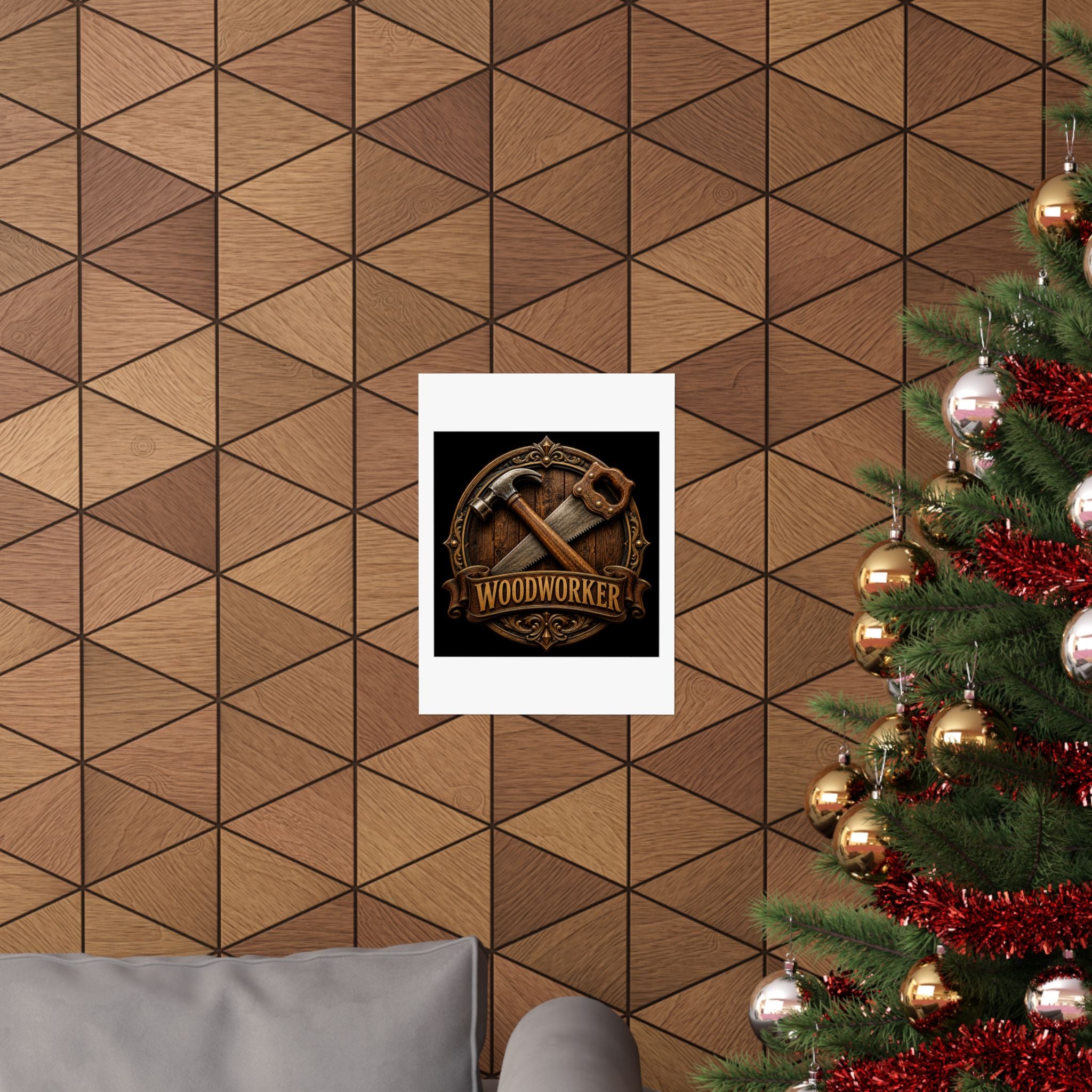 Proud Woodworker Badge Poster