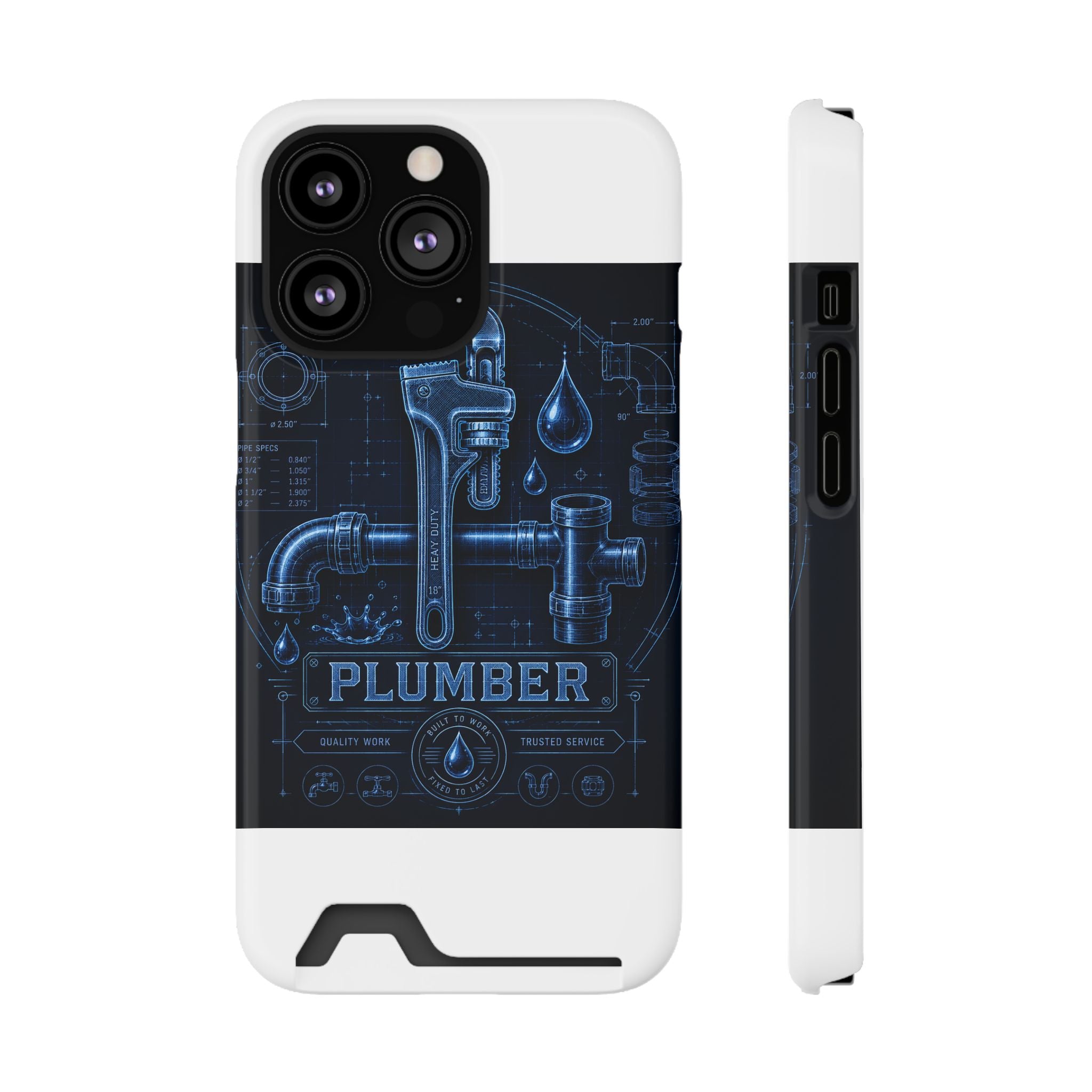Proud Plumber Blueprint Phone Case