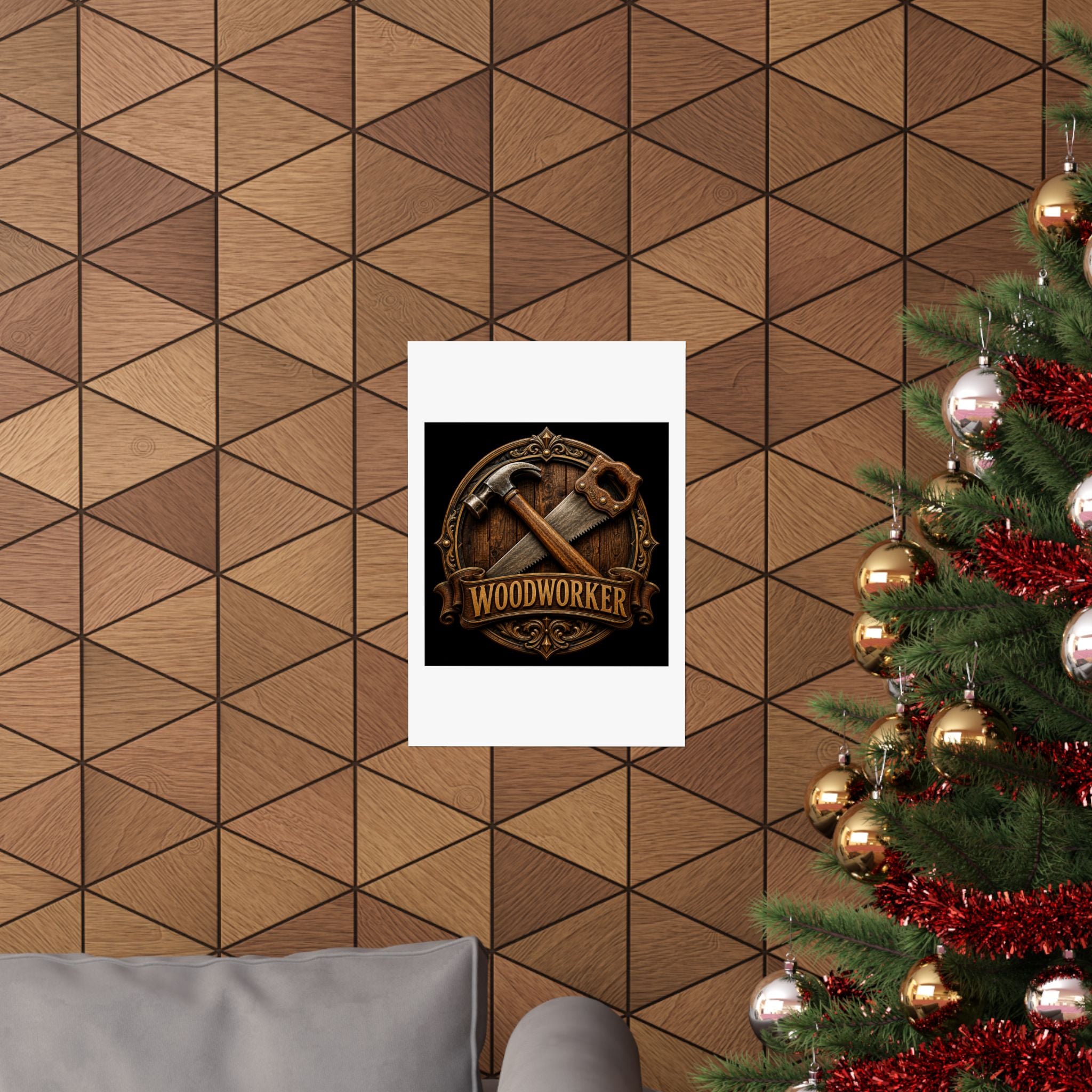 Proud Woodworker Badge Poster