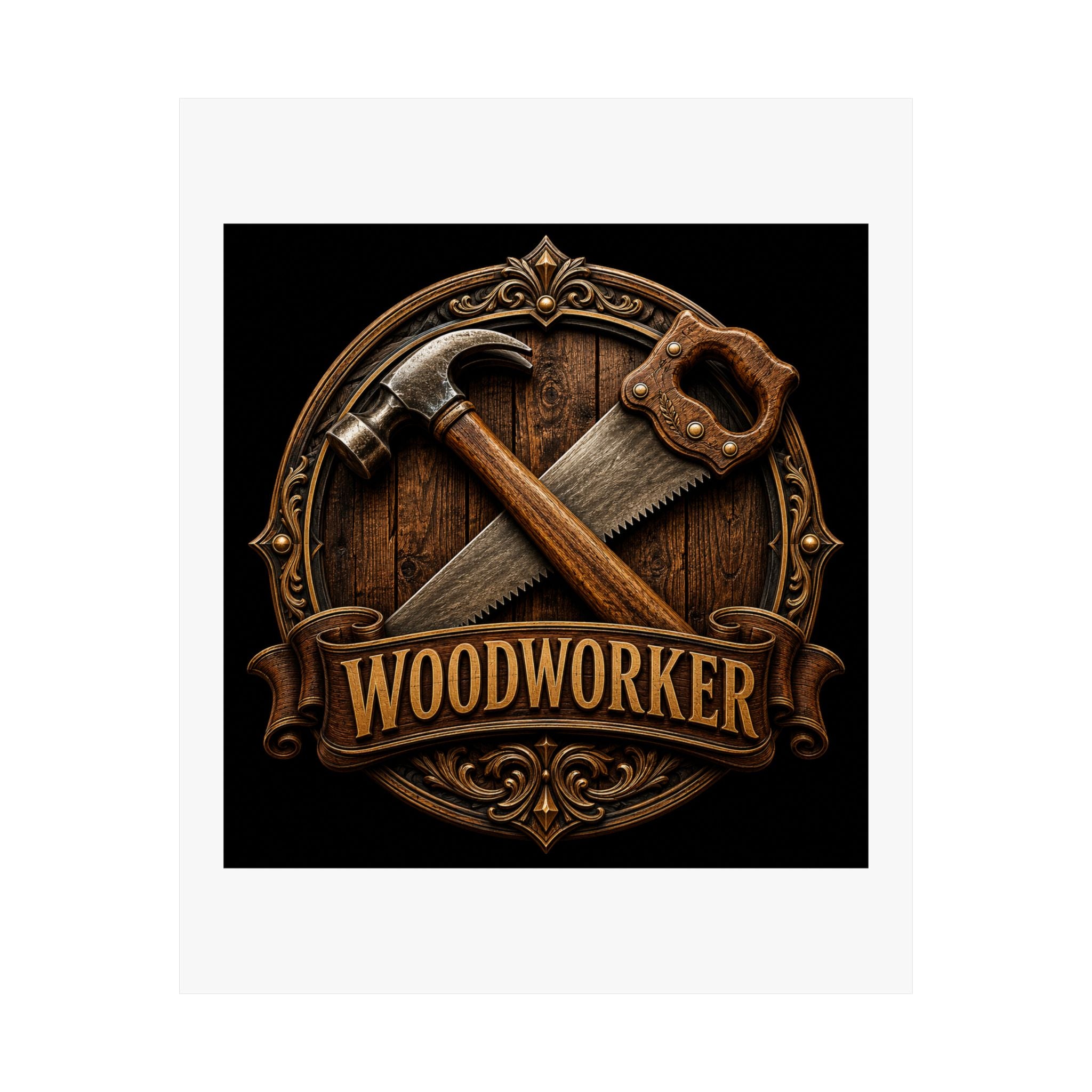 Proud Woodworker Badge Poster