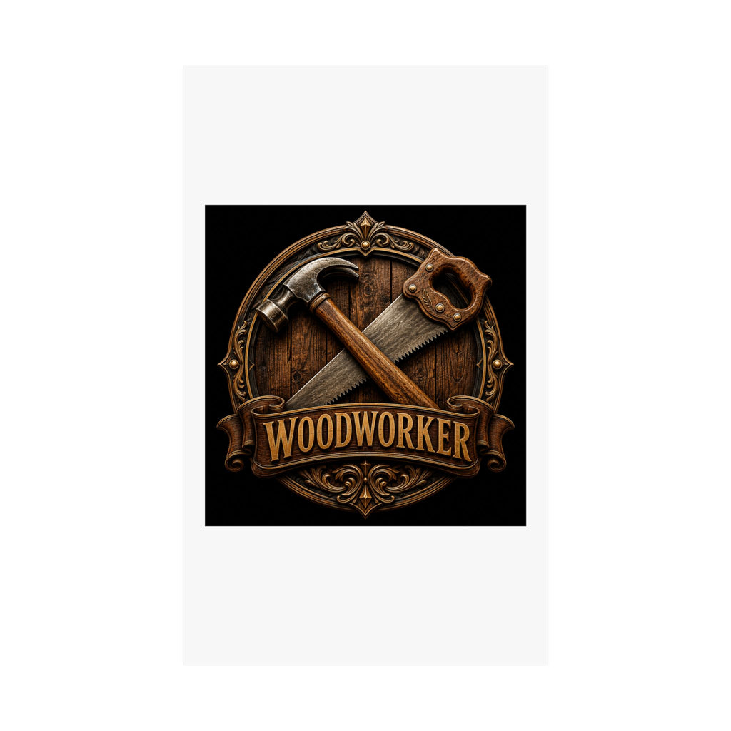 Proud Woodworker Badge Poster