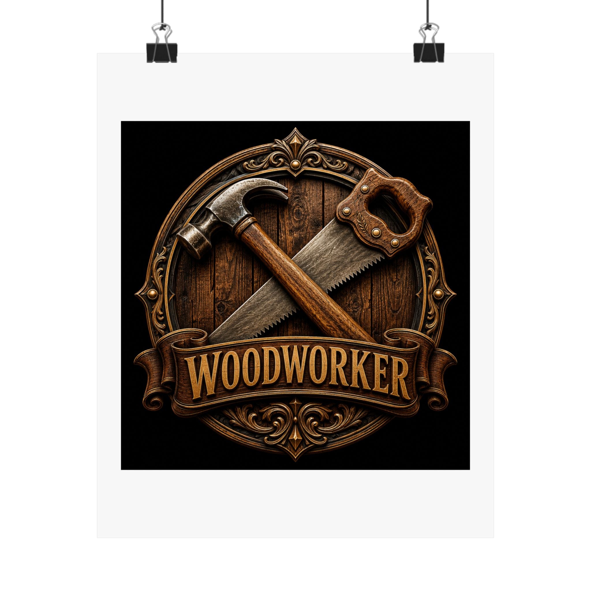Proud Woodworker Badge Poster