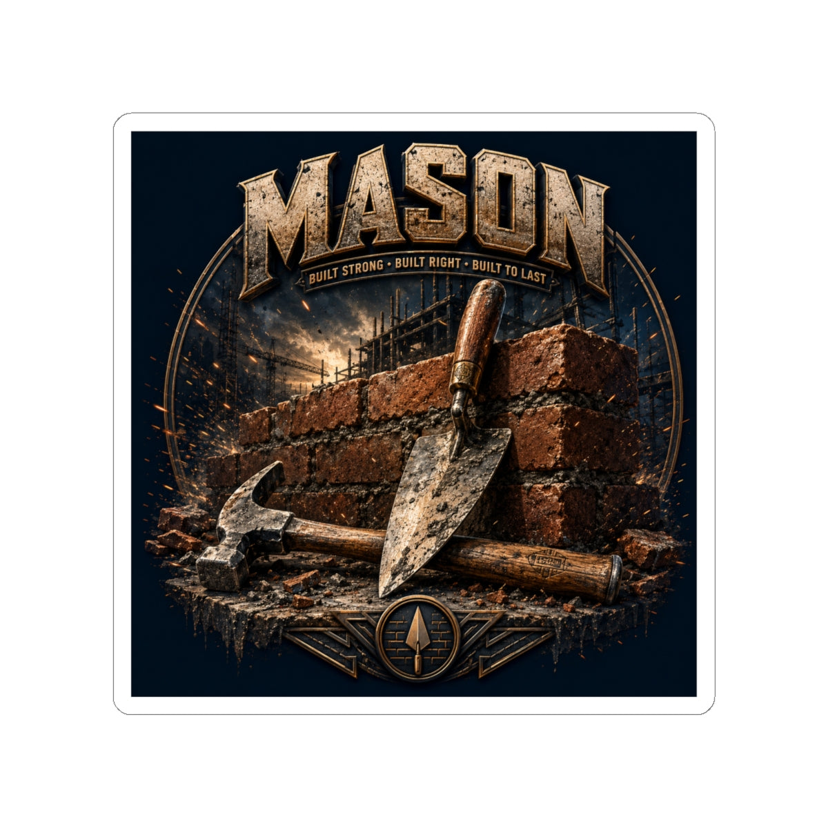 Built To Last Mason Sticker