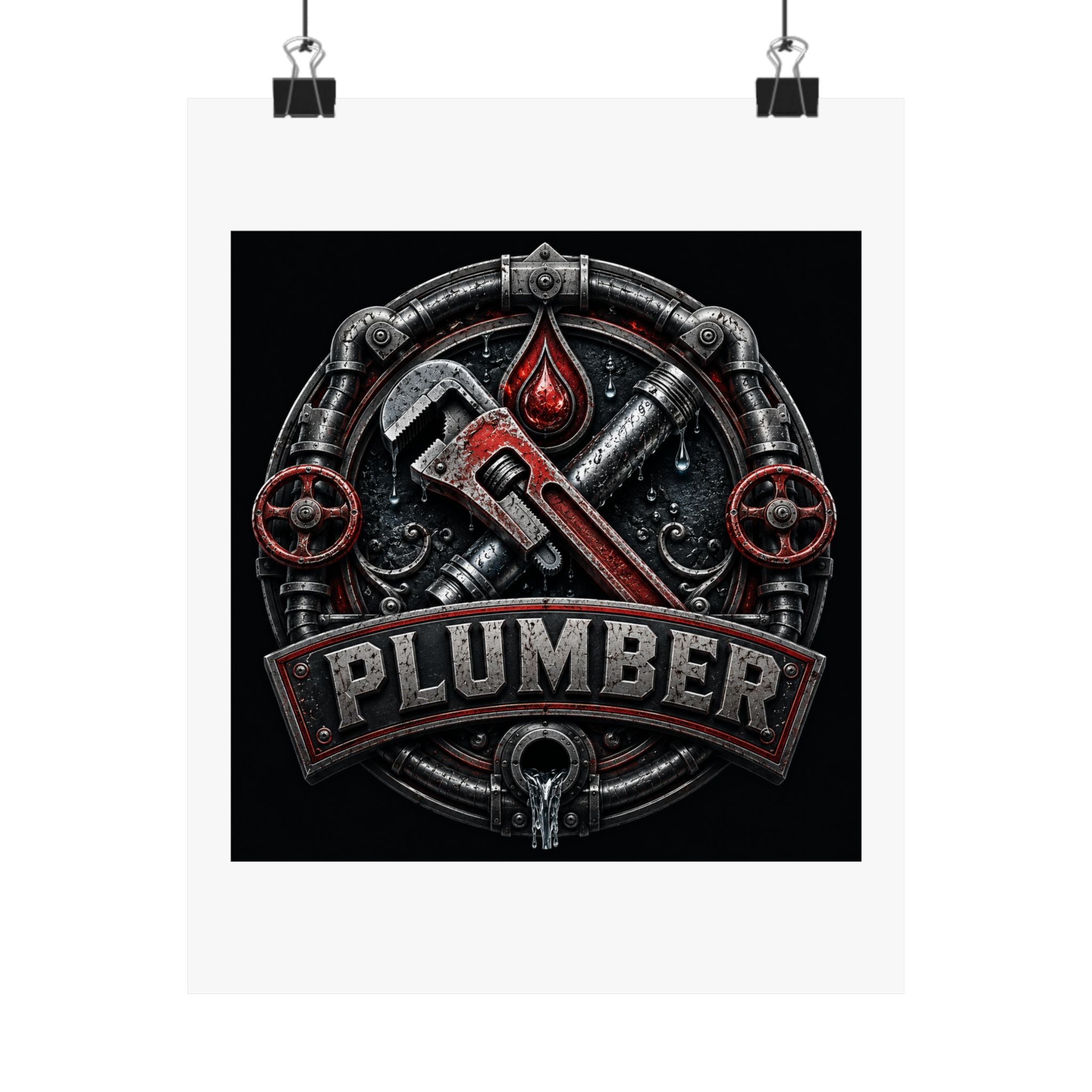 Proud Plumber Badge Poster