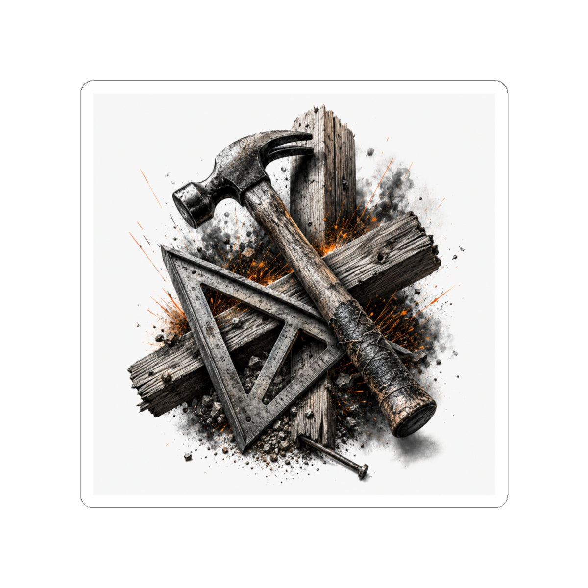 Tough Carpenter's Toolbox Sticker