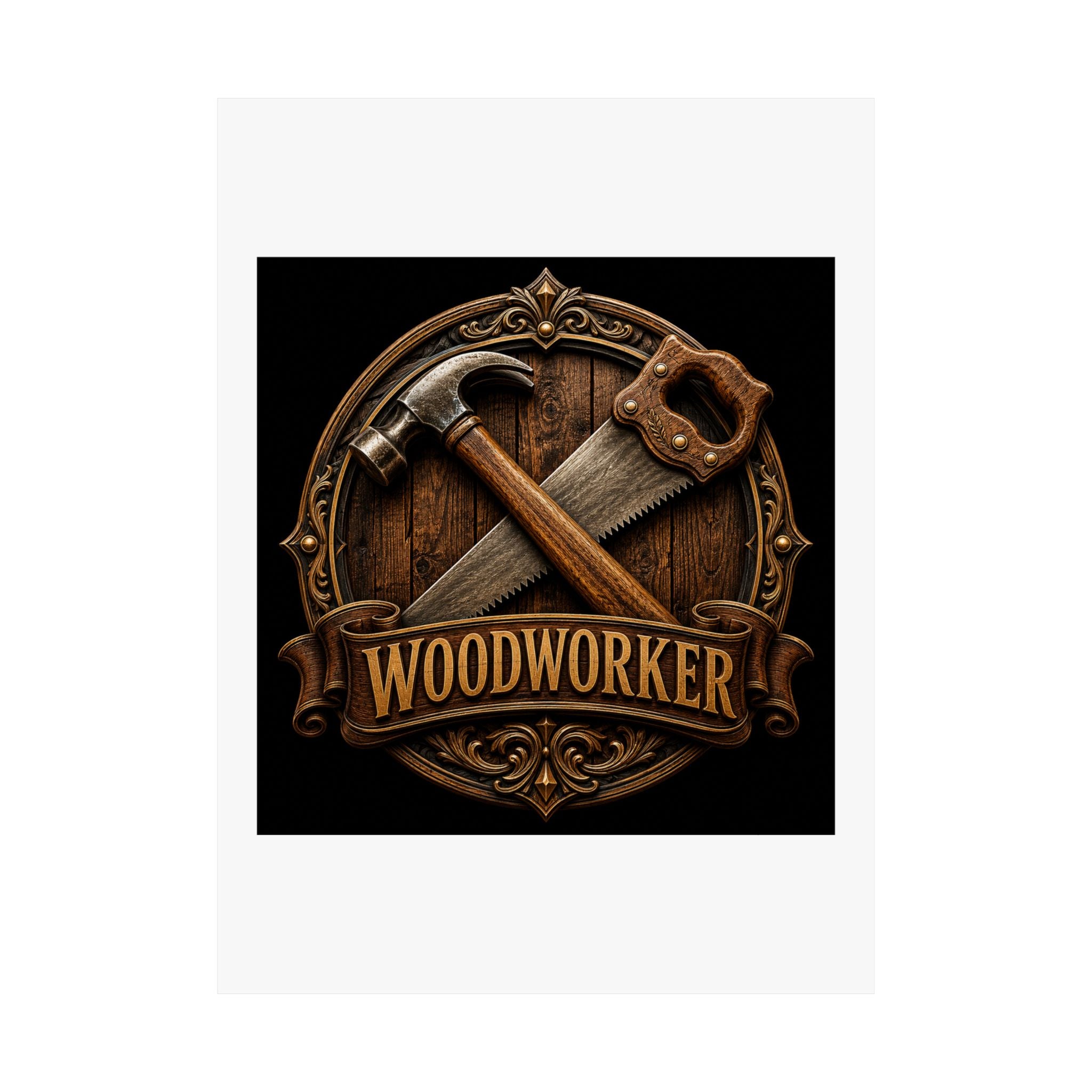 Proud Woodworker Badge Poster