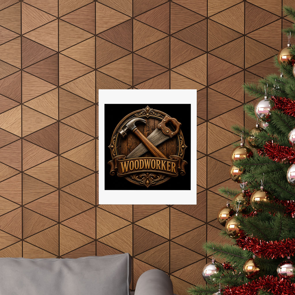 Proud Woodworker Badge Poster