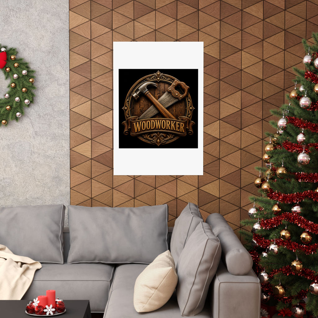 Proud Woodworker Badge Poster