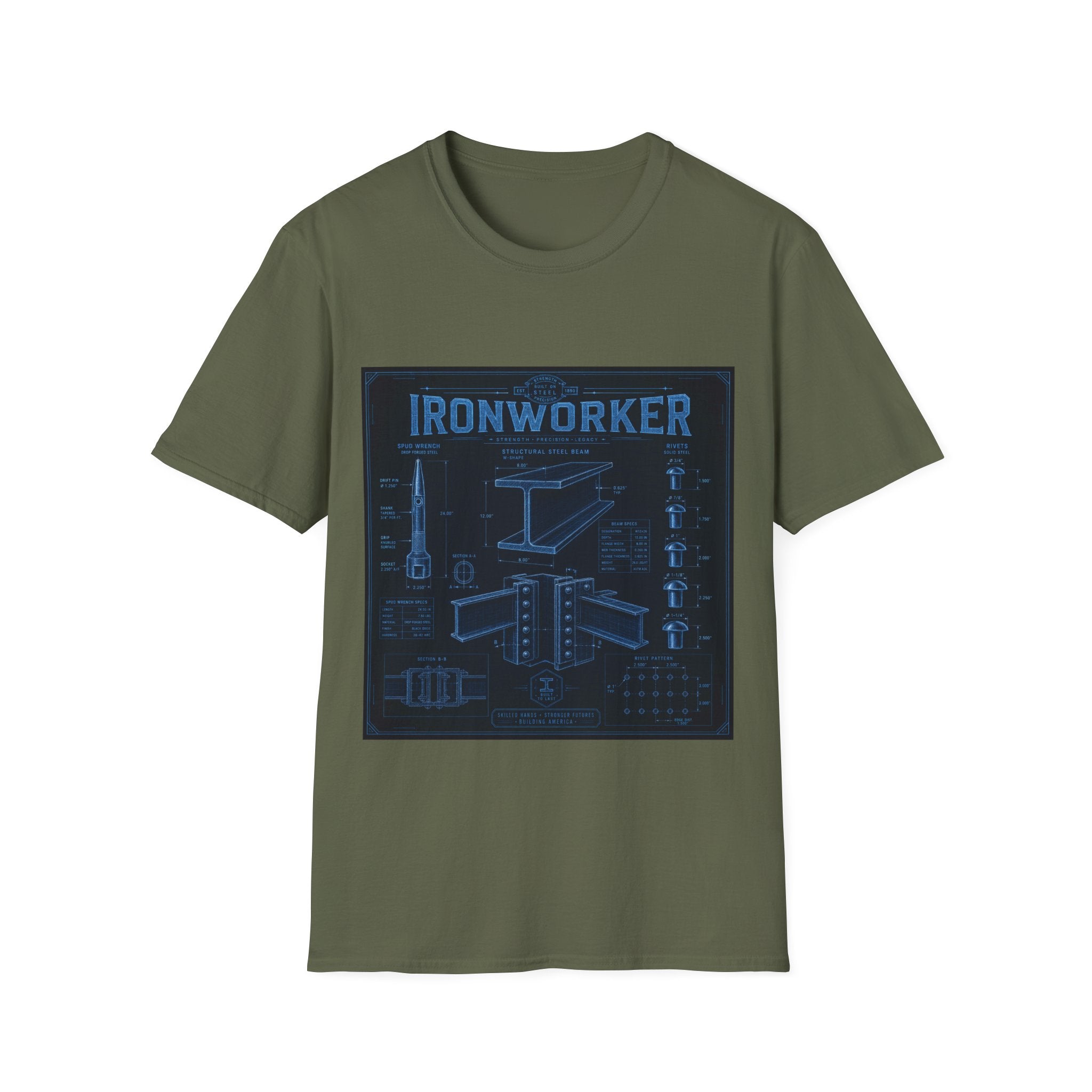 Ironworker Structural Steel Blueprint Classic Tee