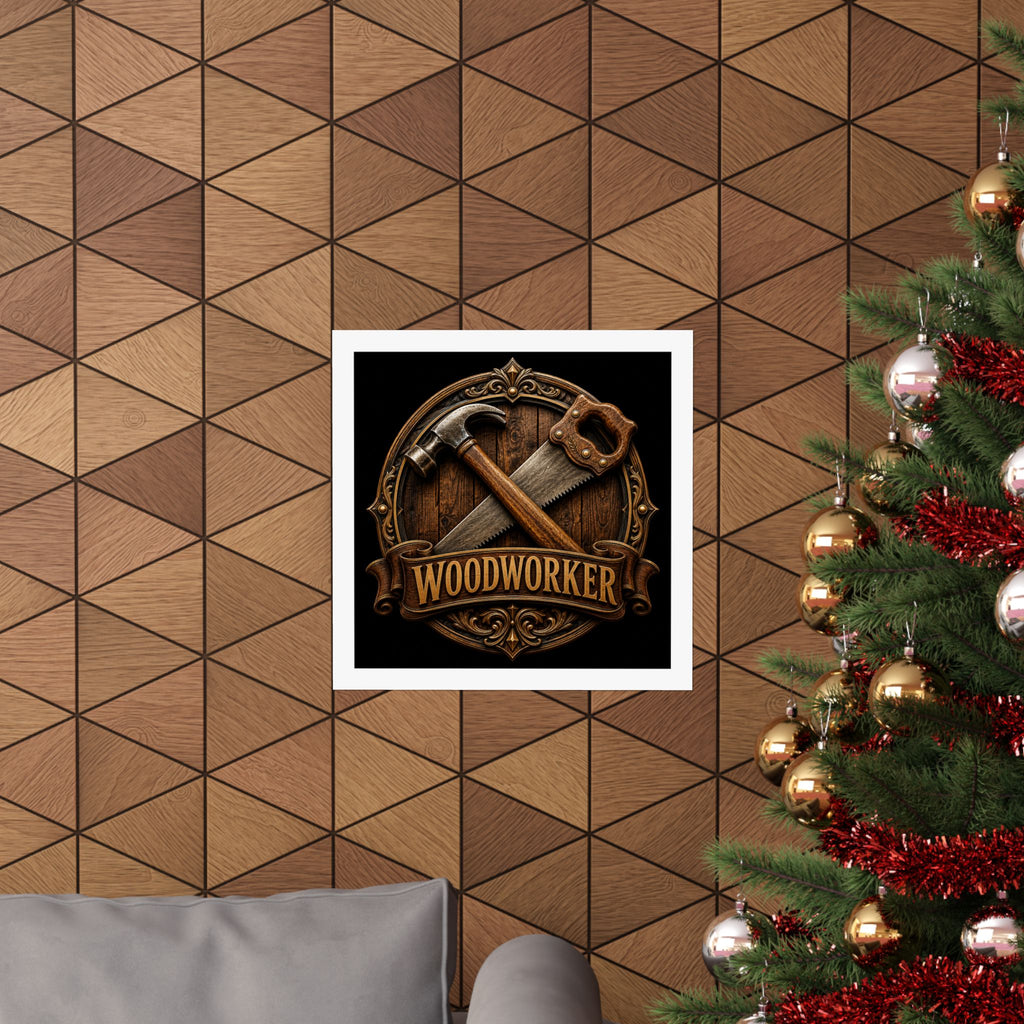 Proud Woodworker Badge Poster