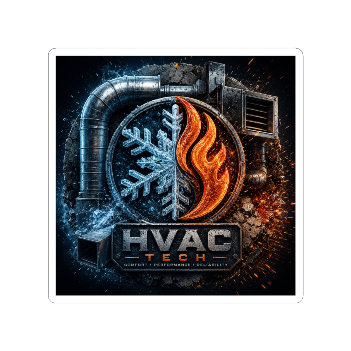 Heating And Cooling Tech Sticker